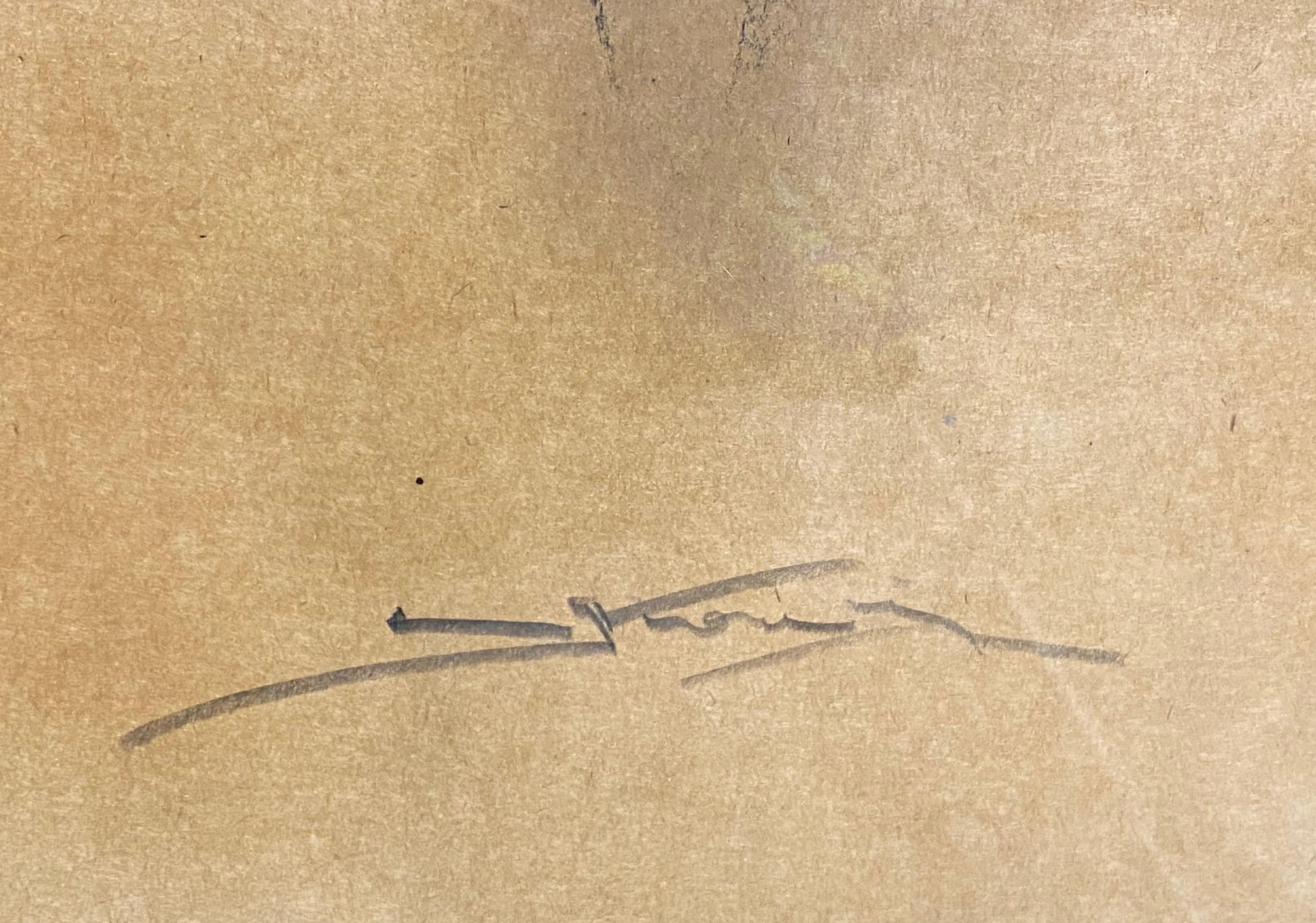 Emil Kosa Jr. Signed Framed Original Figurative Nude Charcoal Drawing on Paper 2