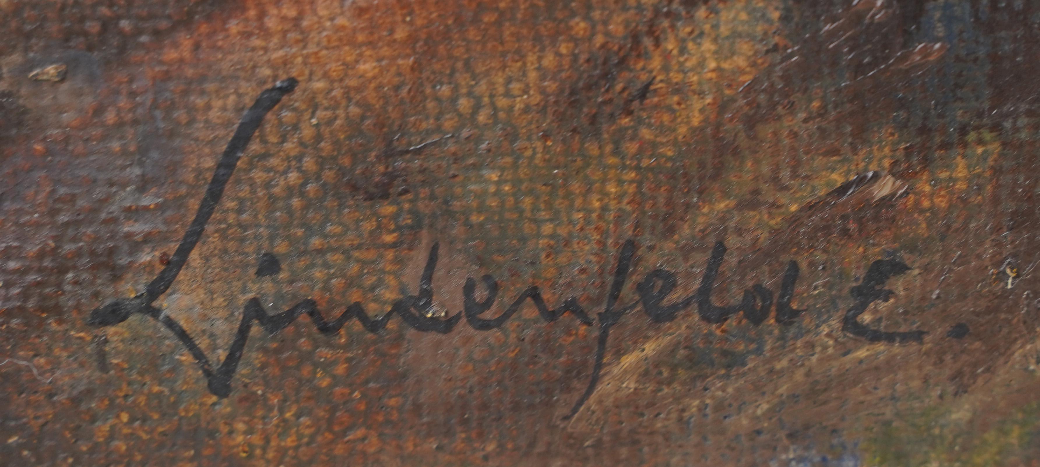 Ancienne peinture expressionniste américaine originale signée représentant un paysage de cheval coucher de soleil en vente 1