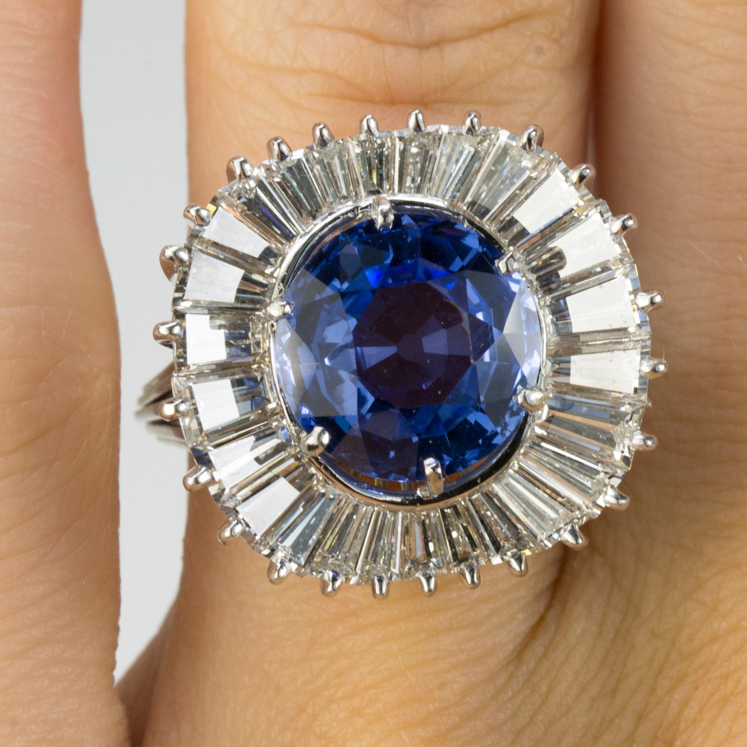 Emil Meister Platinum Sapphire Ring In Excellent Condition In Sarasota, FL