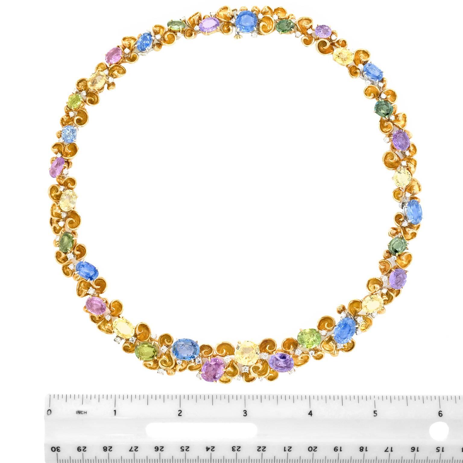 Emil Meister Sapphire and Diamond-set Gold Necklace 1