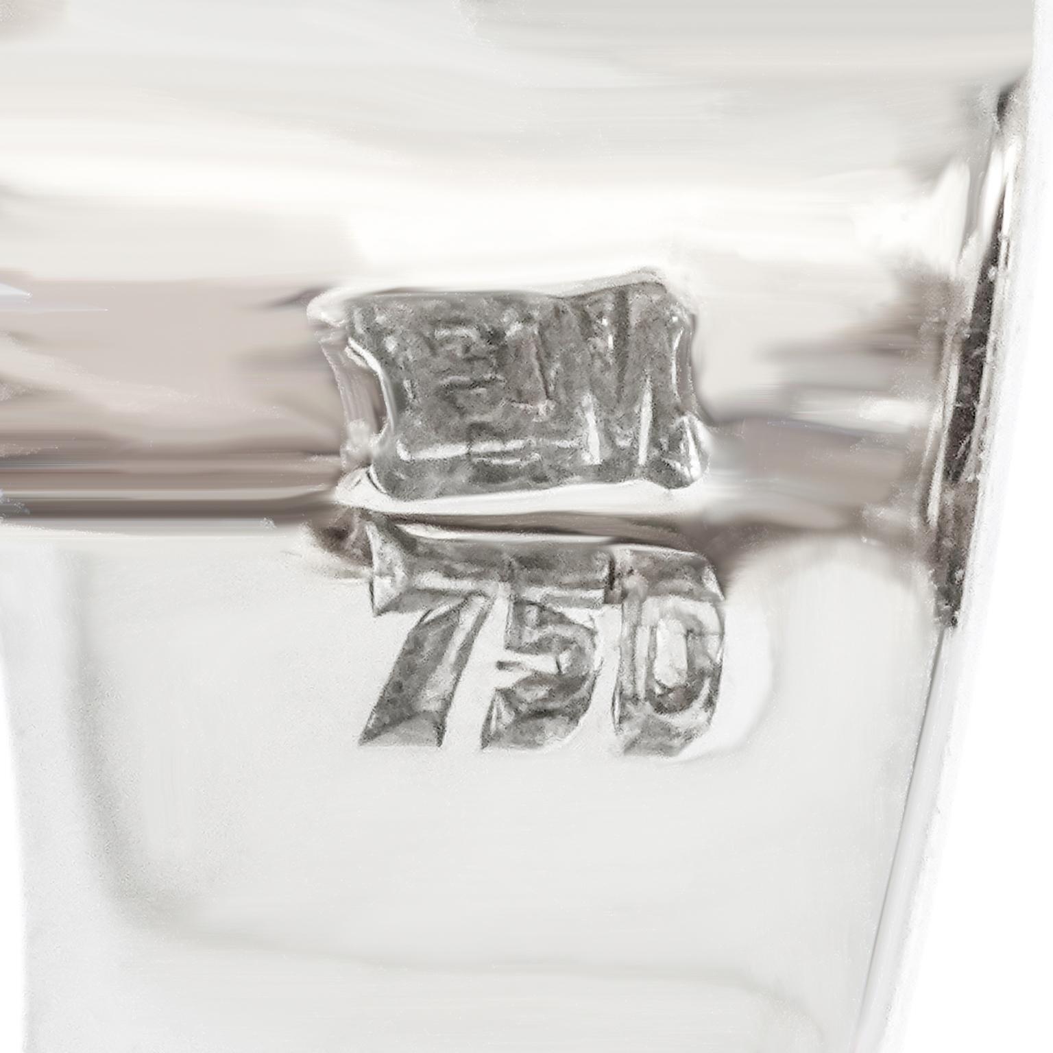 Schweizer Moderne Goldohrringe mit Granat und Diamantbesatz von Emil Meister im Zustand „Hervorragend“ in Litchfield, CT
