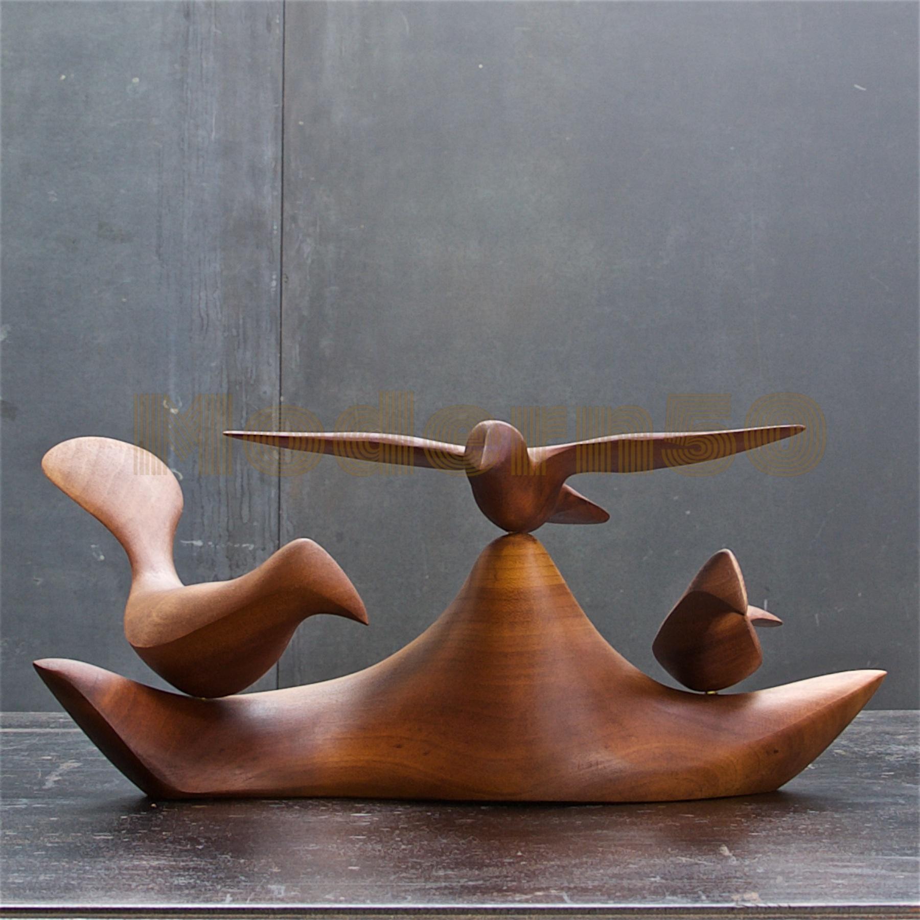 Rare form. Nice example of Emil Milan's sculpture work. Signed, Date with Location.