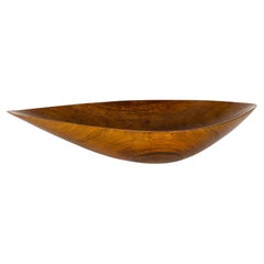 Emil Milan Emilan Carved Honduran Rosewood Leaf Dish Bowl