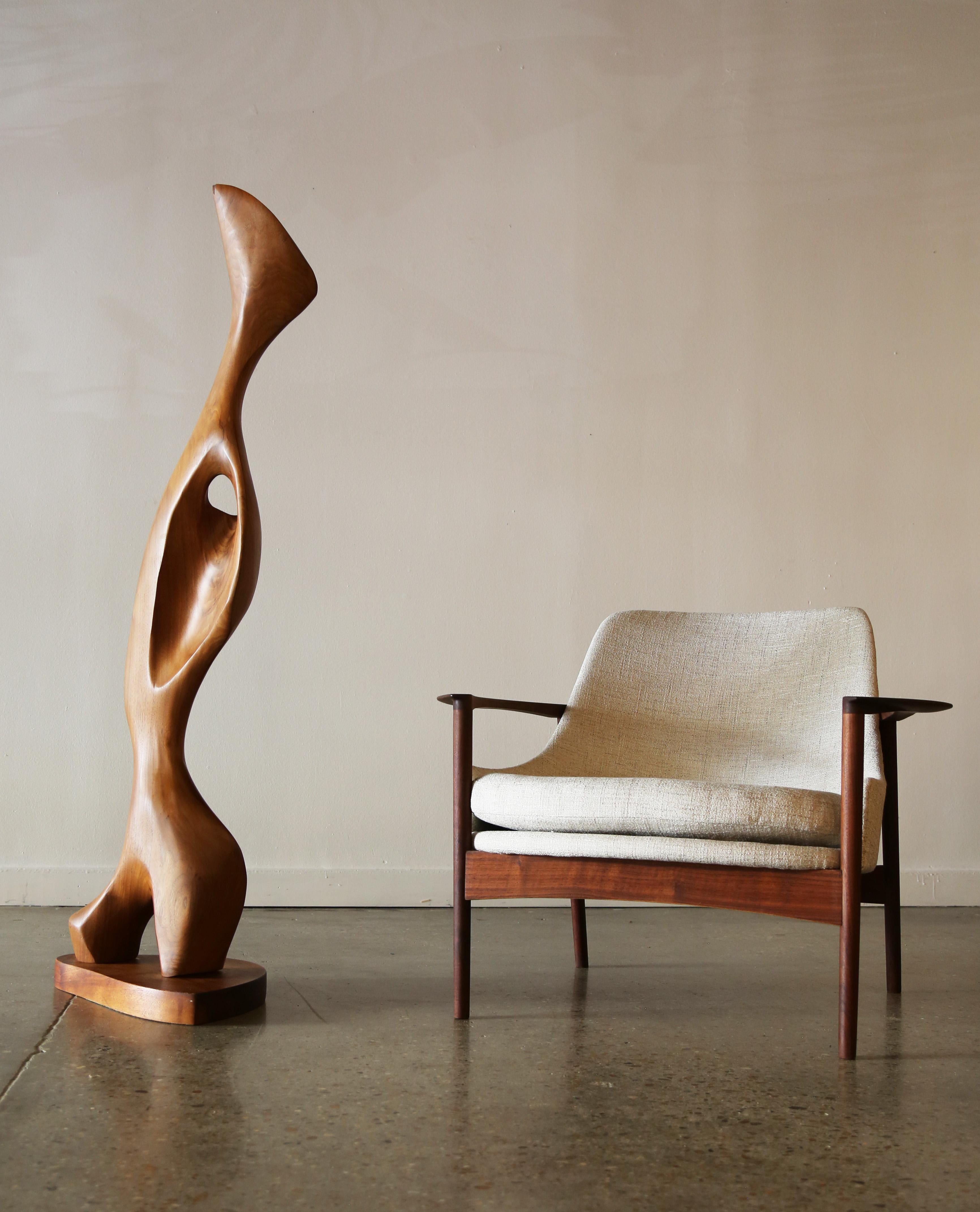 Emil Milan Free Standing Sculpture Organic Hand Carved Walnut In Good Condition For Sale In Virginia Beach, VA