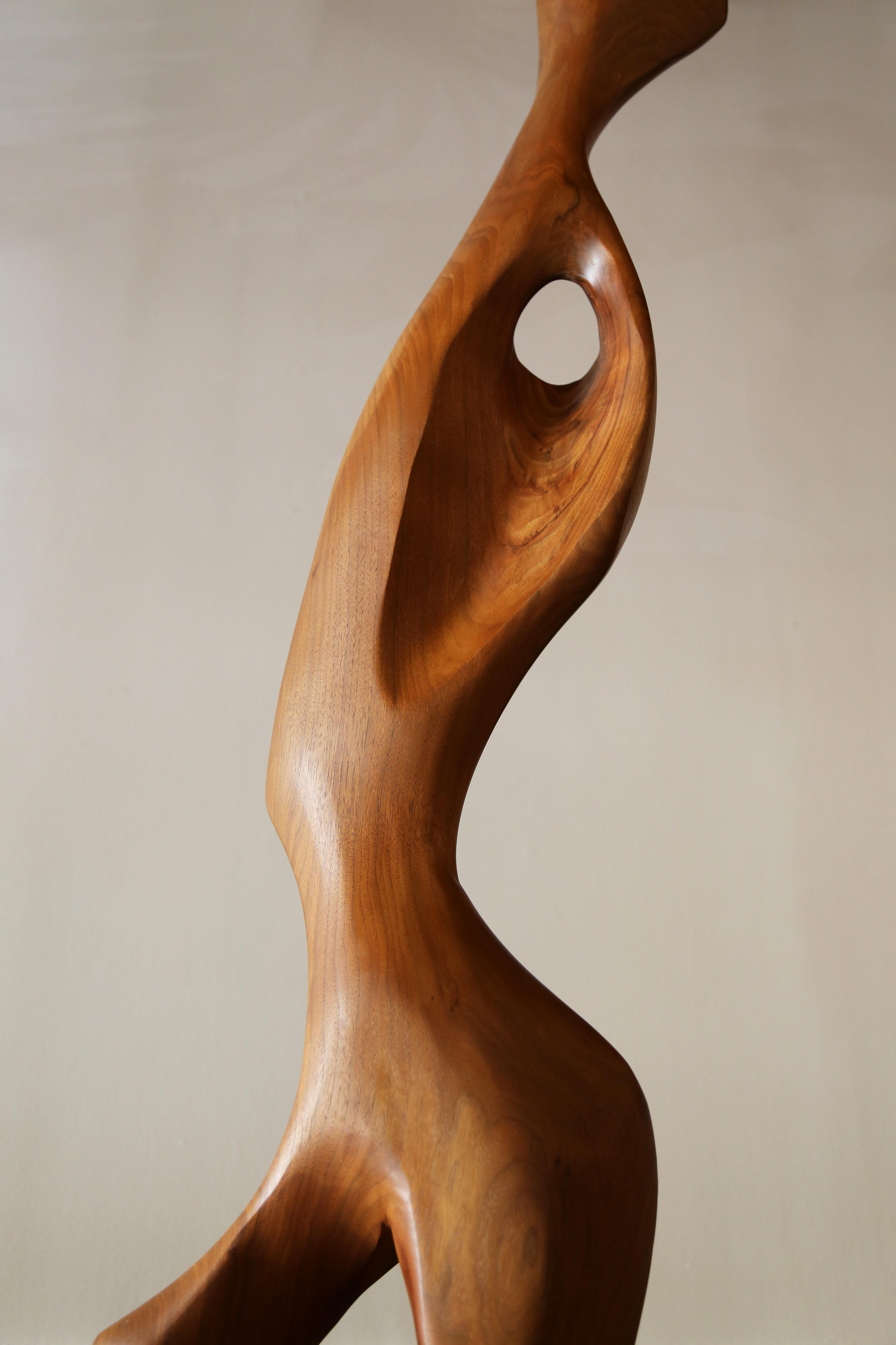 Mid-20th Century Emil Milan Free Standing Sculpture Organic Hand Carved Walnut For Sale