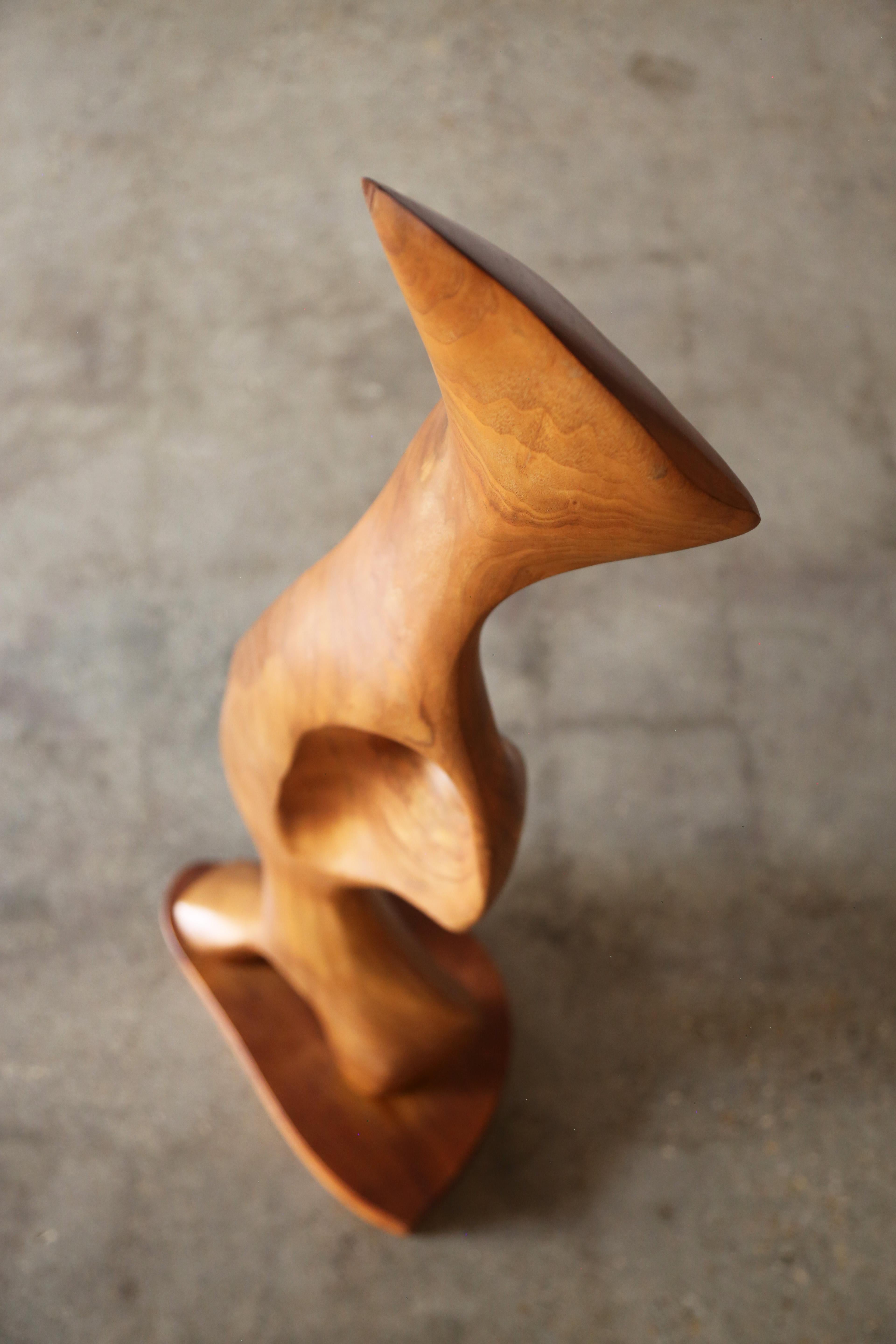 Emil Milan Free Standing Sculpture Organic Hand Carved Walnut For Sale 2