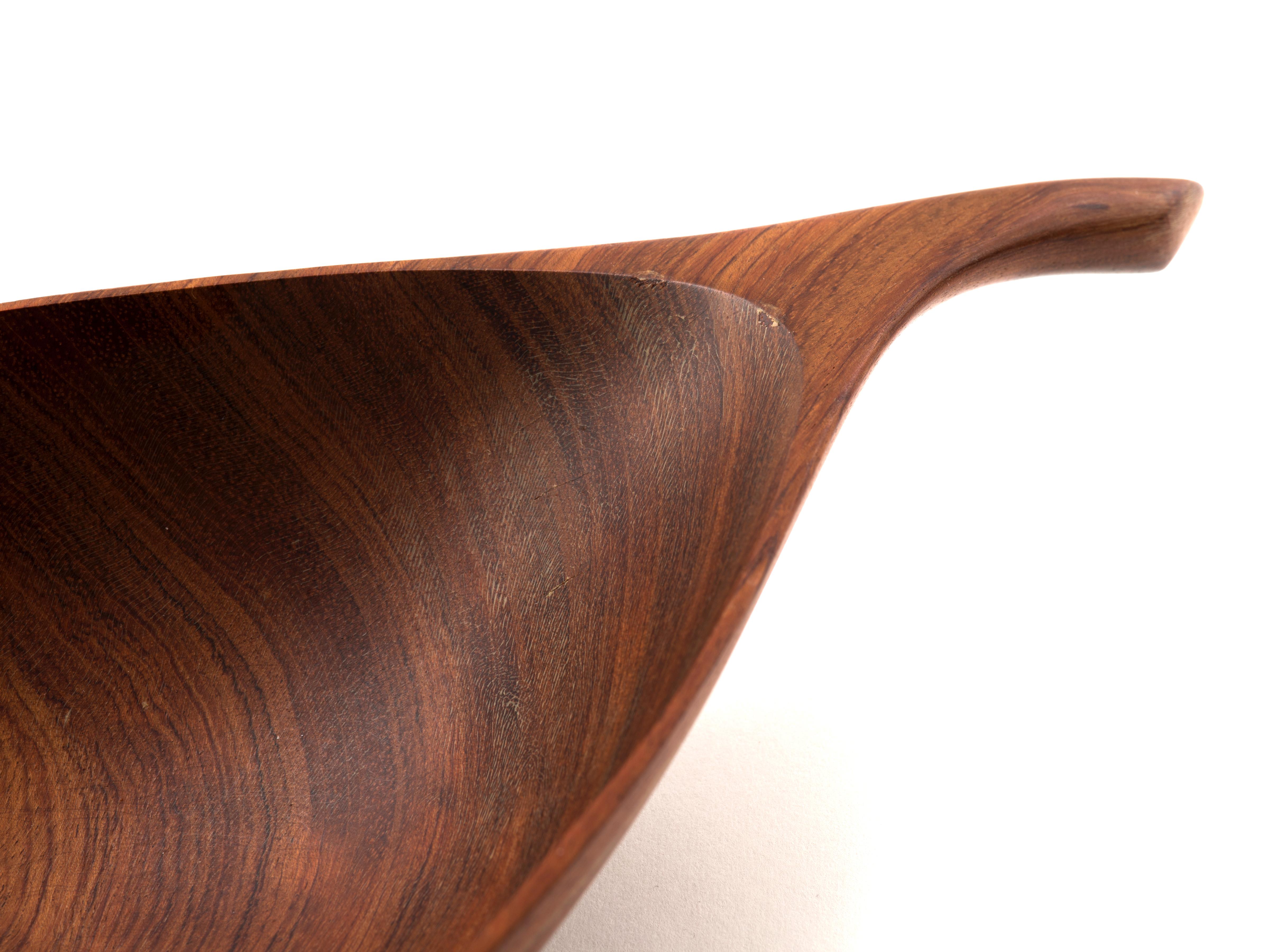 Mid-Century Modern Emil Milan Hand-Carved Bowl in African Rosewood, 1960s