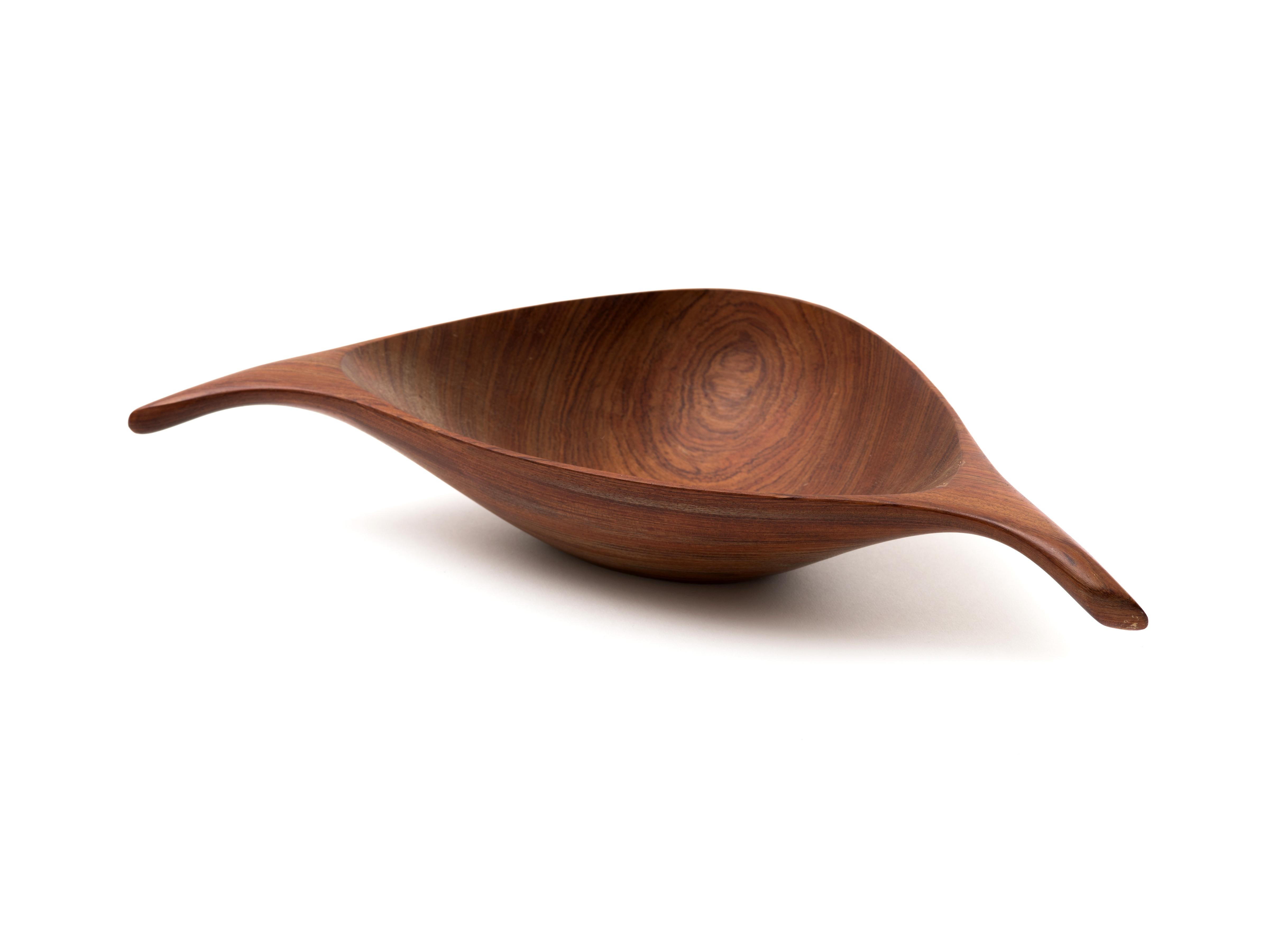 American Emil Milan Hand-Carved Bowl in African Rosewood, 1960s