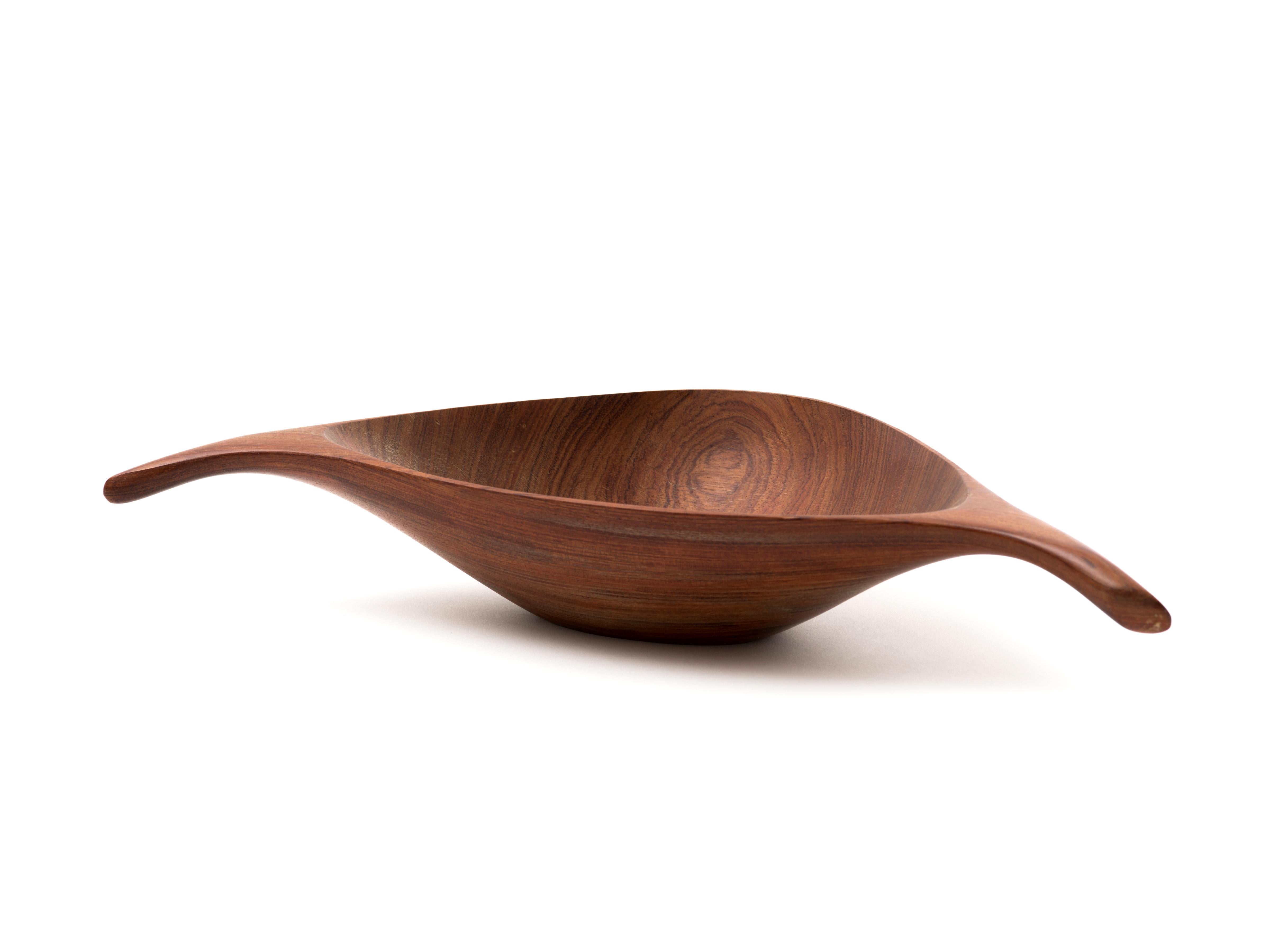 Mid-20th Century Emil Milan Hand-Carved Bowl in African Rosewood, 1960s