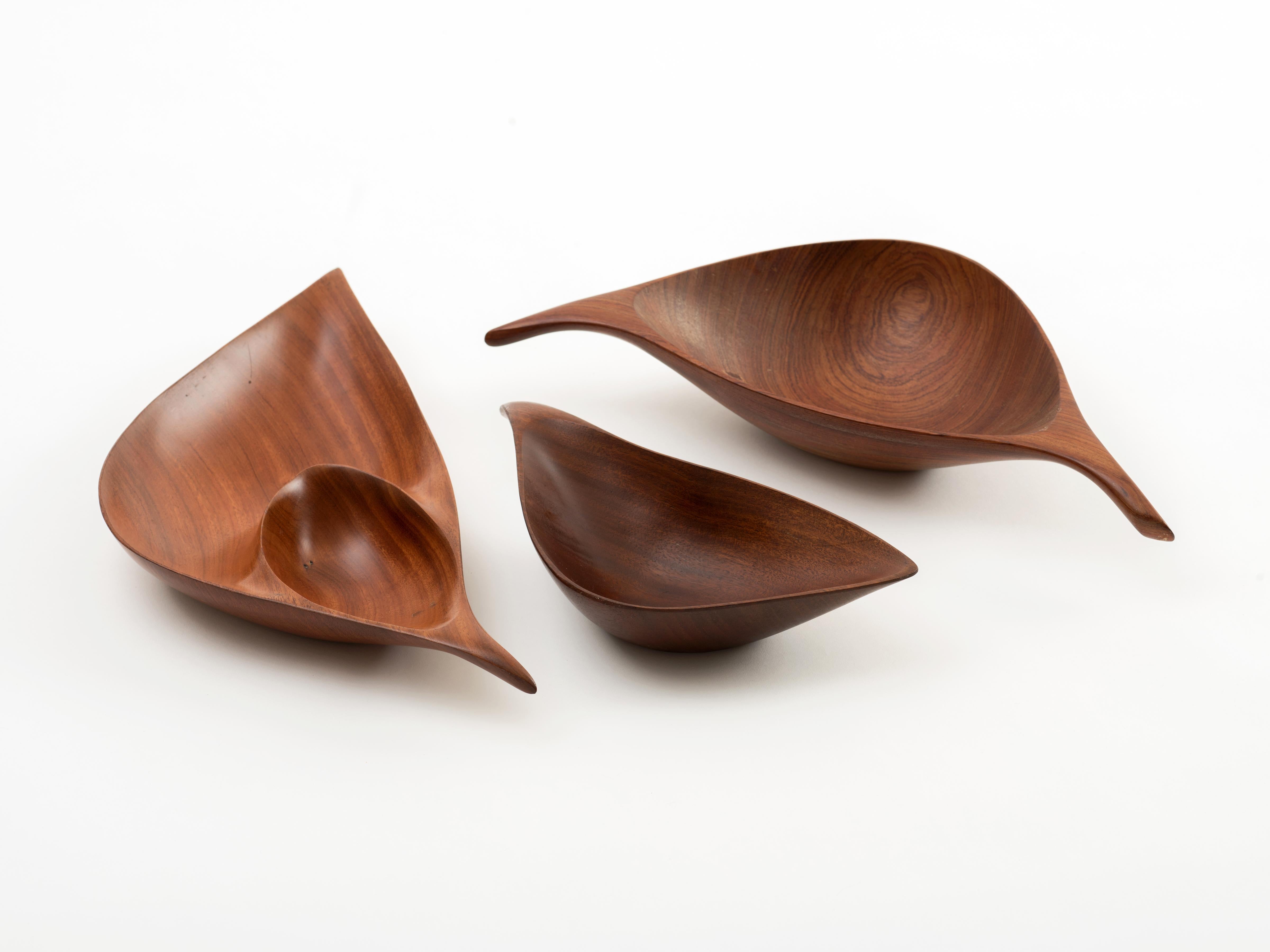 Emil Milan Hand-Carved Bowl in African Rosewood, 1960s 1