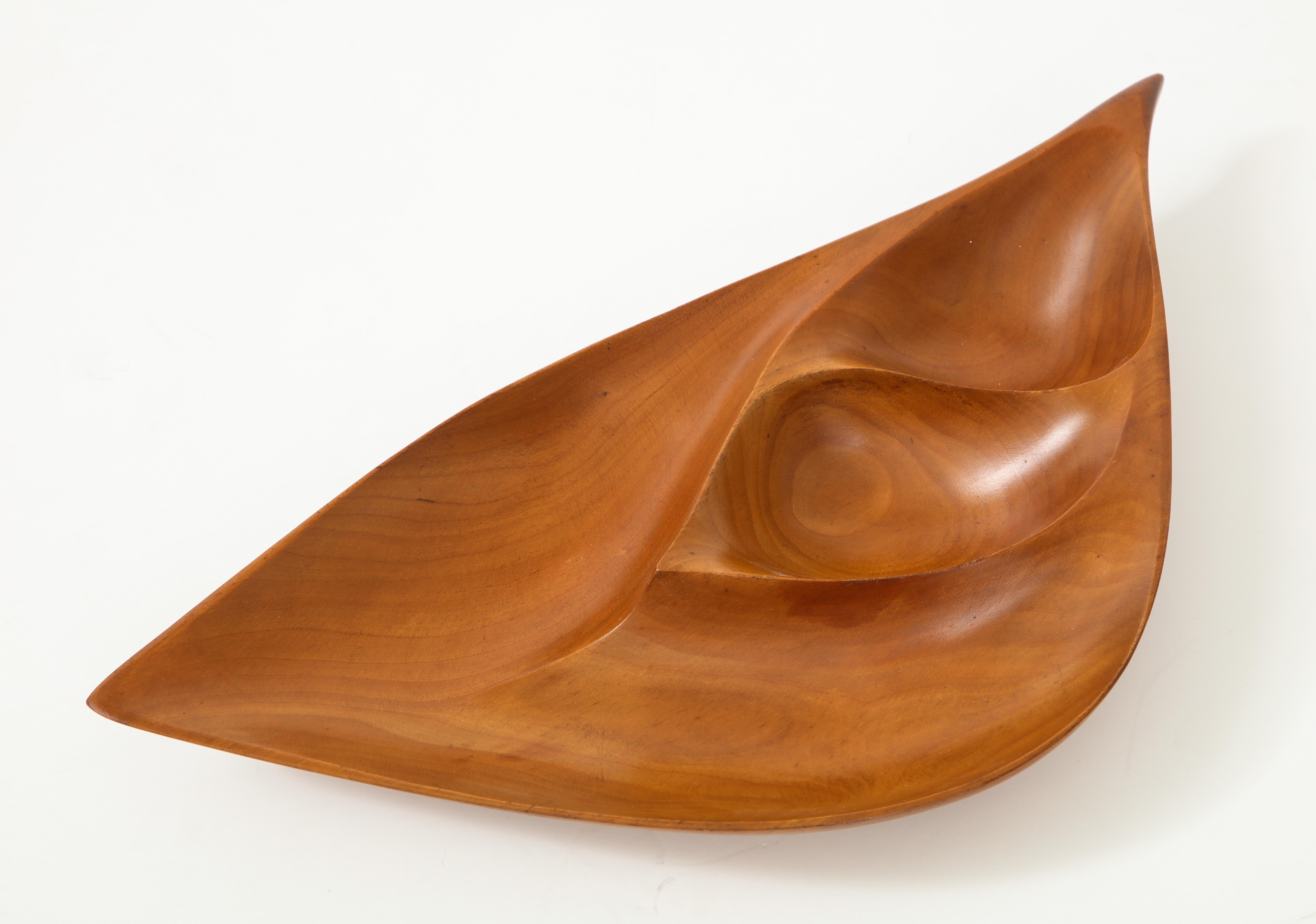 Mid-Century Modern Emil Milan Segmented Dish in Cherry