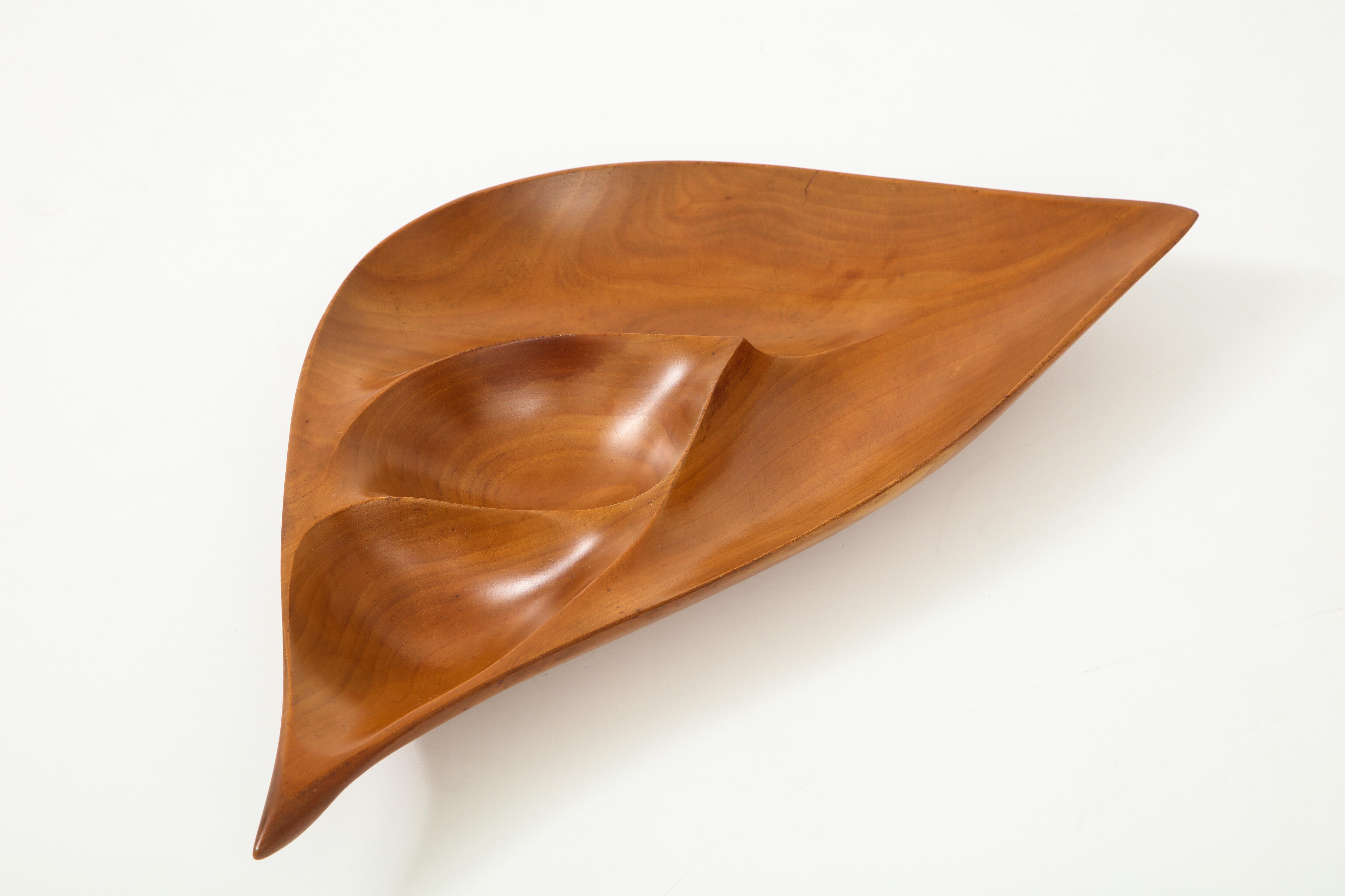 Carved Emil Milan Segmented Dish in Cherry