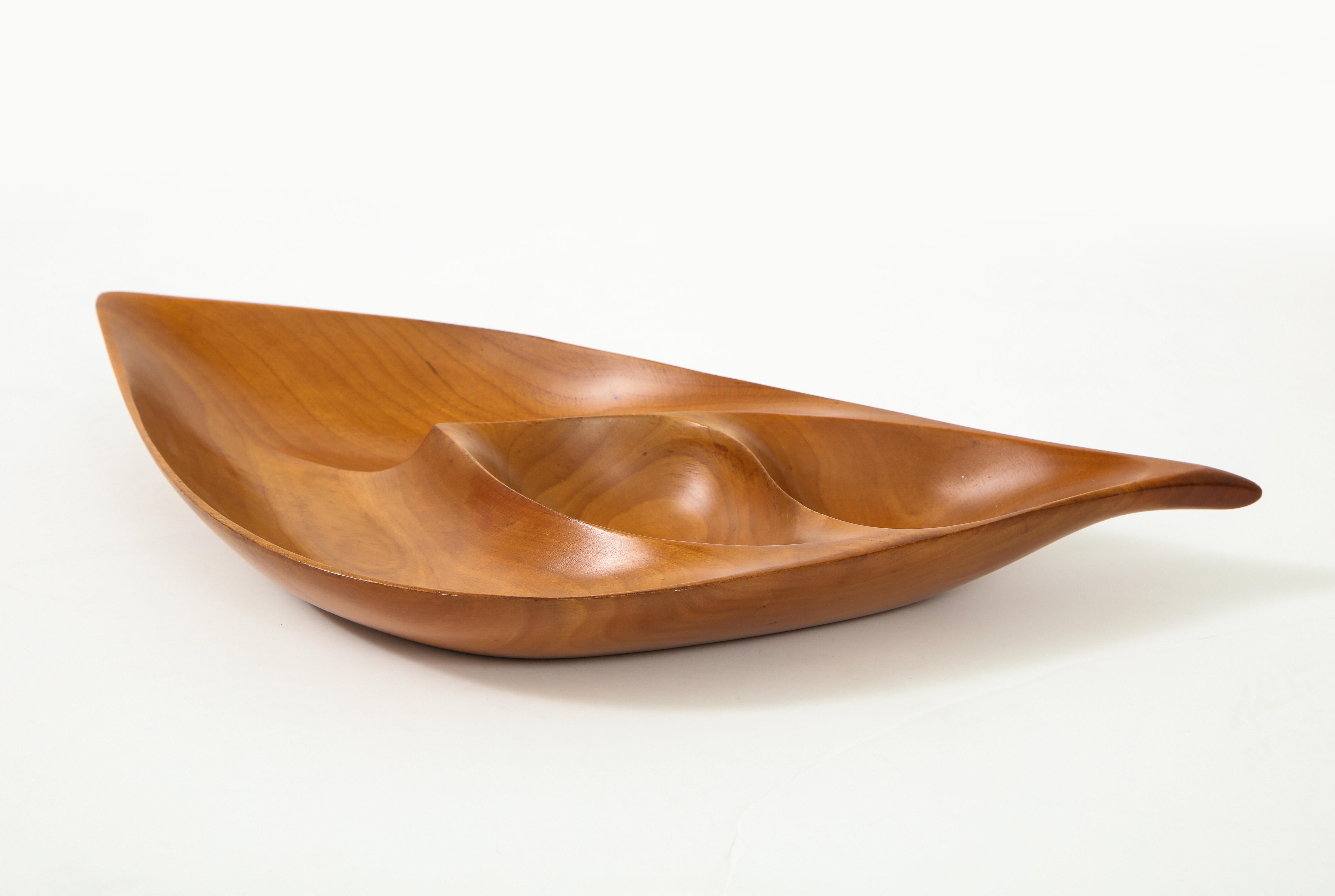 Mid-20th Century Emil Milan Segmented Dish in Cherry