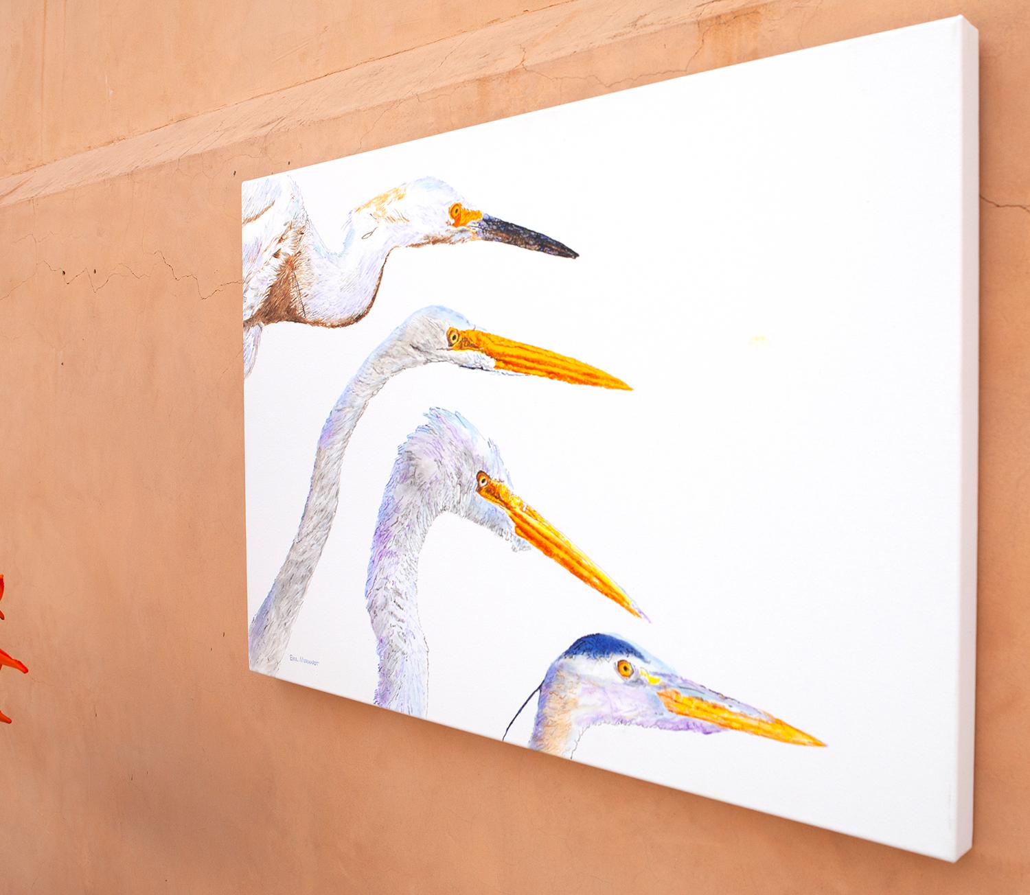 egret bird painting