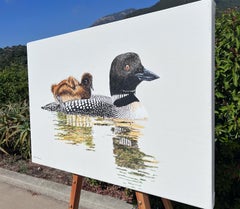 Loon with Chick, Original Painting