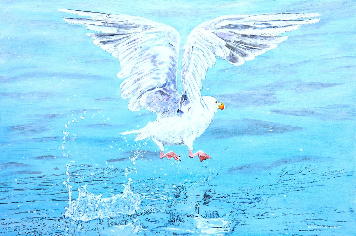 Off With a Splash III, Original Painting - Art by Emil Morhardt