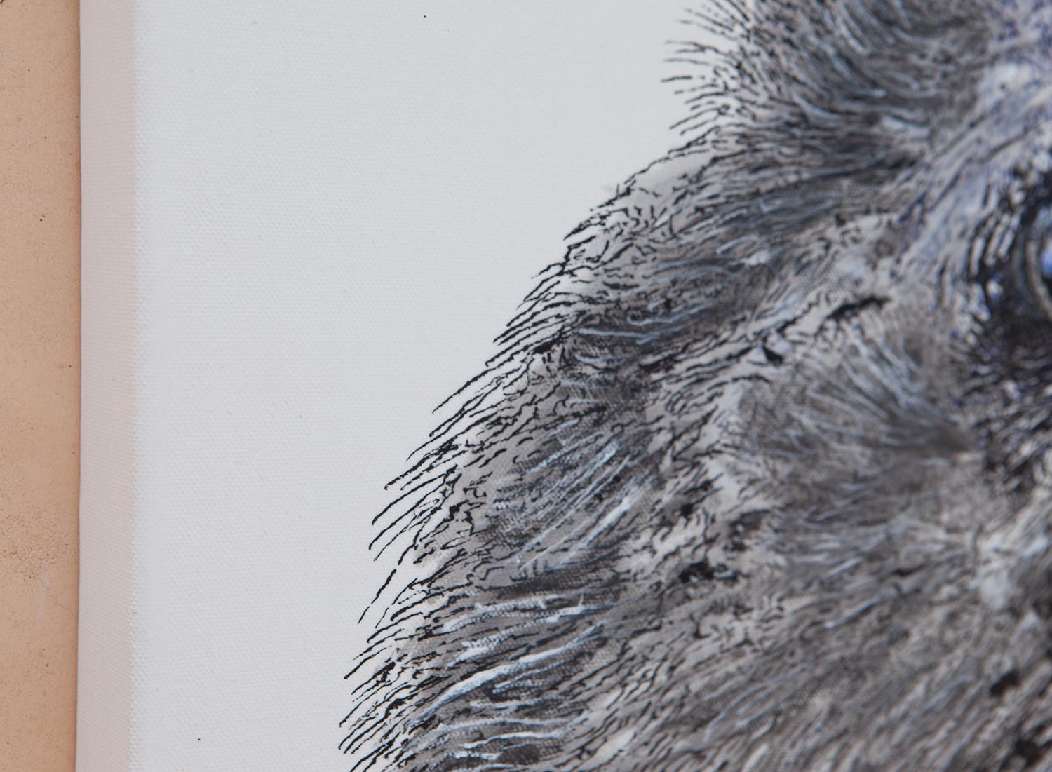 Raven Skeptischer Raven, Originalgemälde – Painting von Emil Morhardt