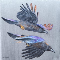 Peinture originale « Speeding Crows »