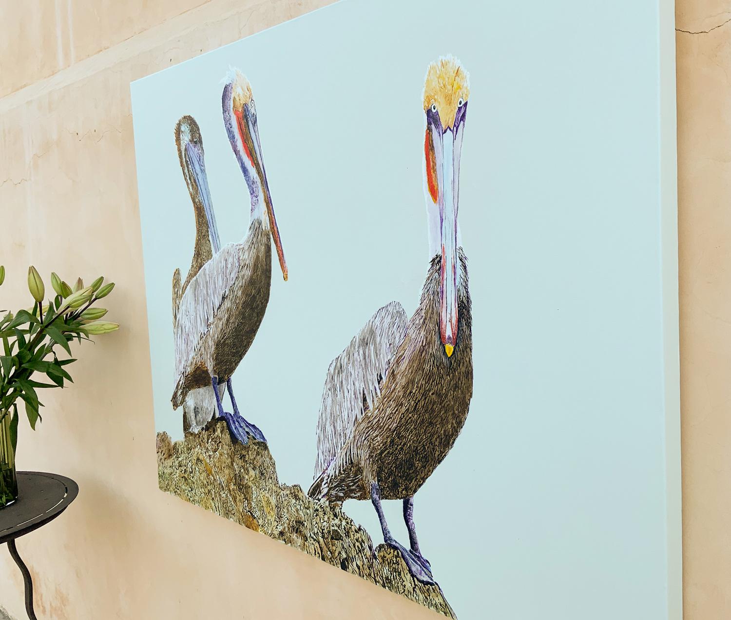 pelican acrylic painting