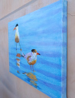 Two Tentative Terns, Original Painting