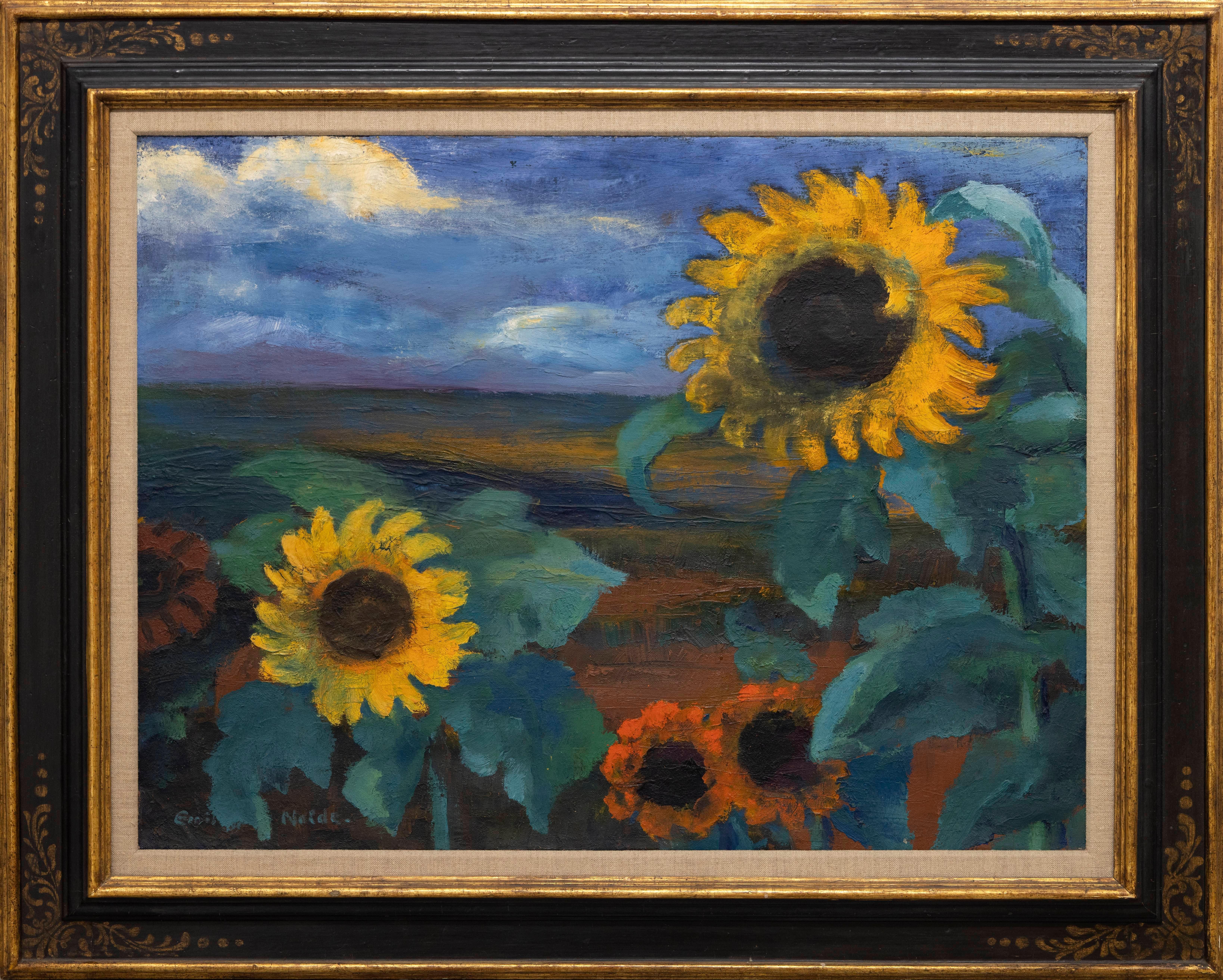 Emil Nolde Landscape Painting - Sonnenblumen, Abend II