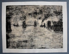 Hamburg, Mild Atmosphere - German Expressionism Hamburg Harbour Maritime Scene