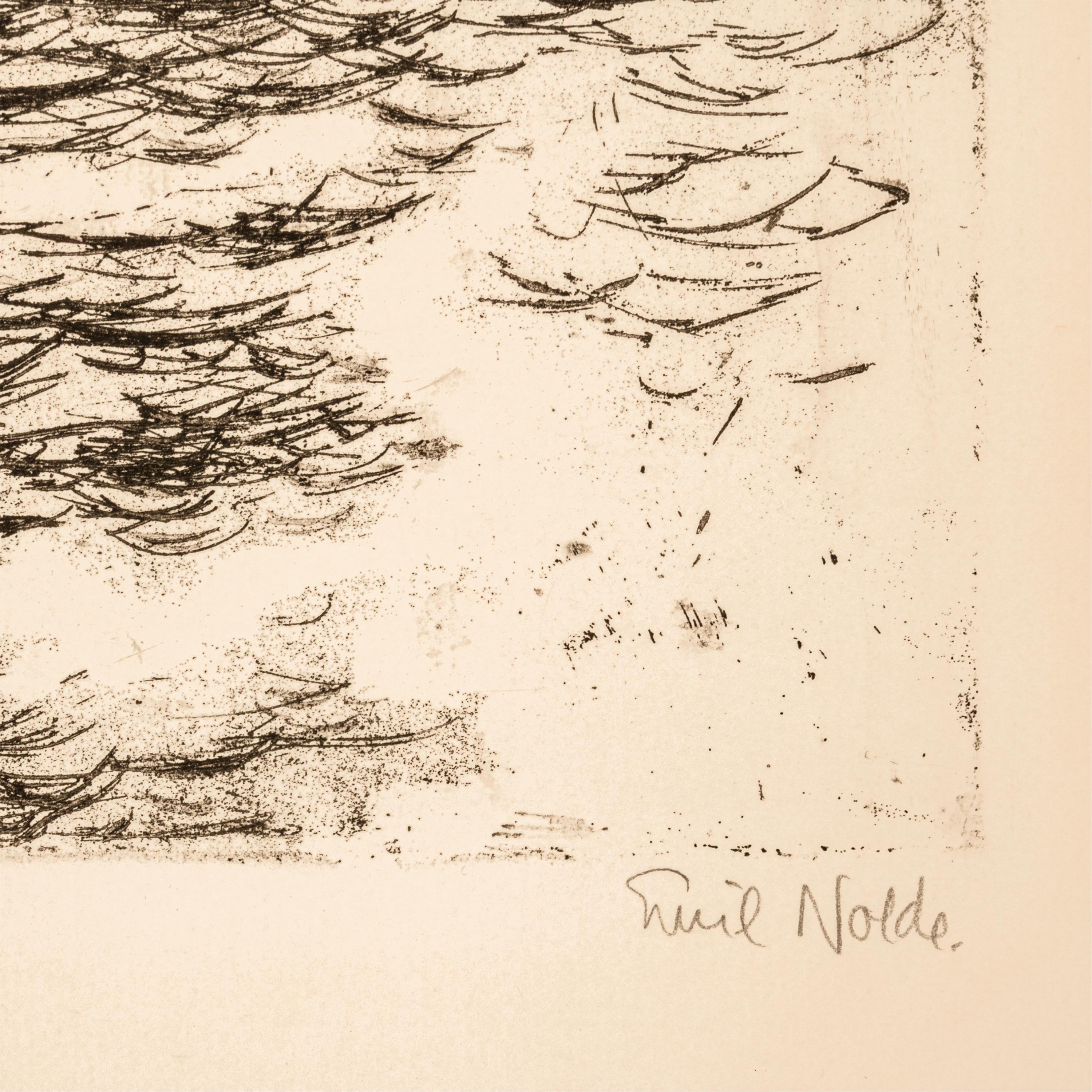 Importante aguafuerte expresionista alemán Hamburgo, Reiherstiegdock 1910 Emil Nolde en venta 8