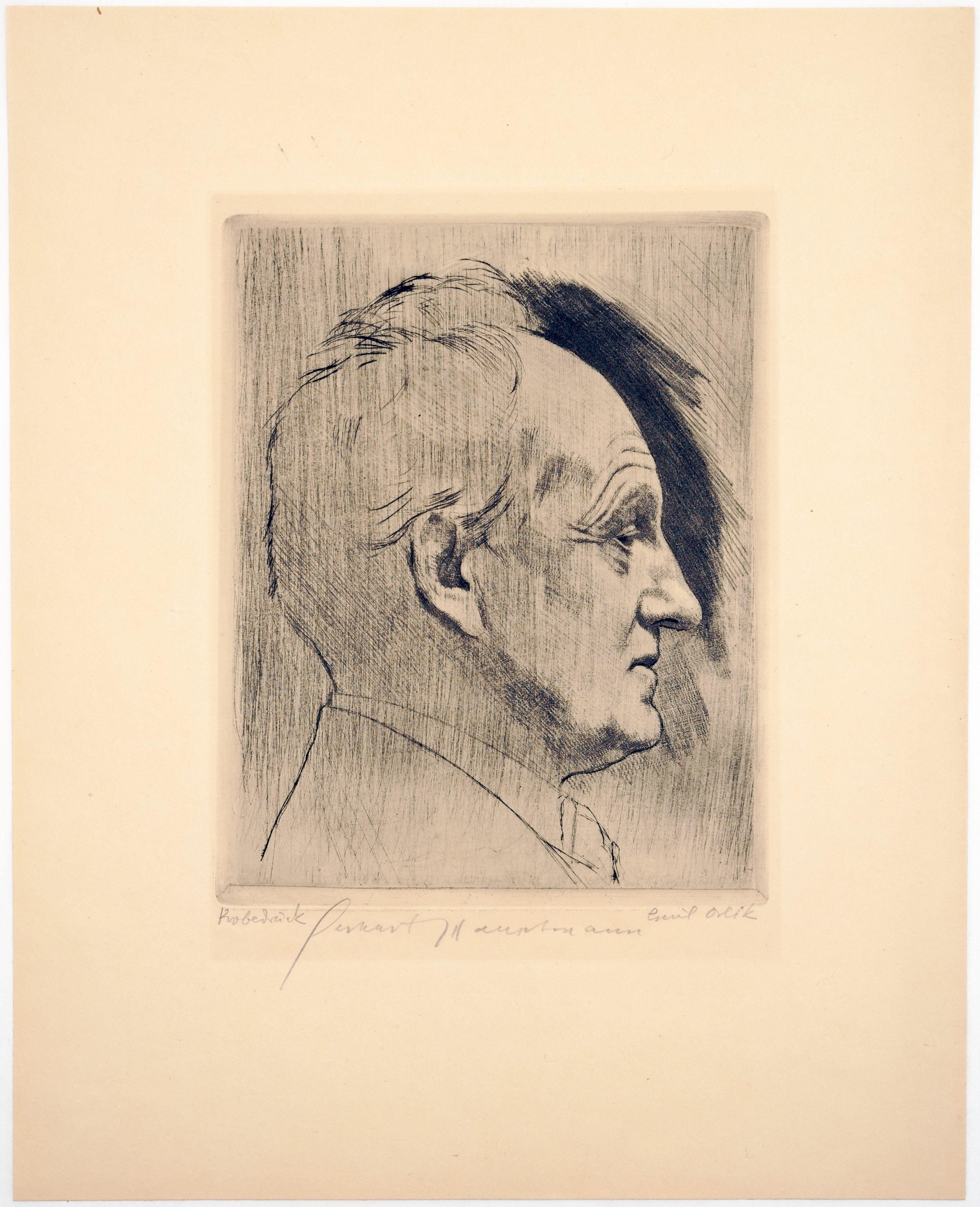 Gerhart Hauptmann / - Modern Classicism - - Impressionist Print by Emil Orlik