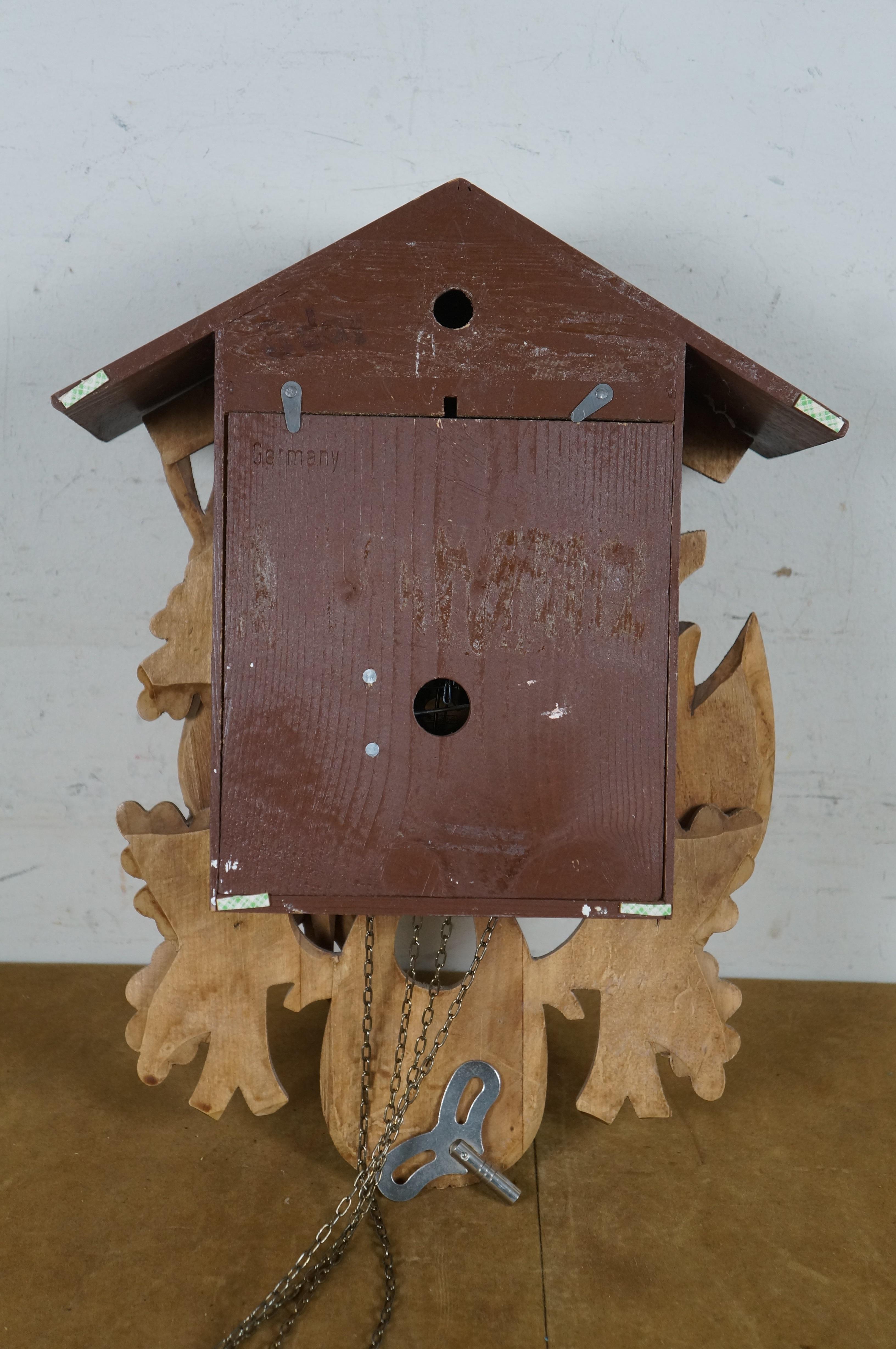 Emil Schmeckenbecher Deutsche 8 Tage Black Forest Fasan-Hirsch-Jagd Kuckucksuhr im Angebot 3