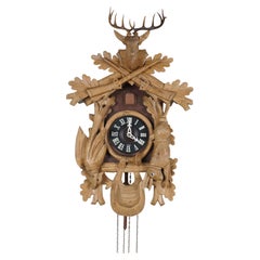 Emil Schmeckenbecher German 8 Day Black Forest Pheasant Stag Hunt Cuckoo Clock