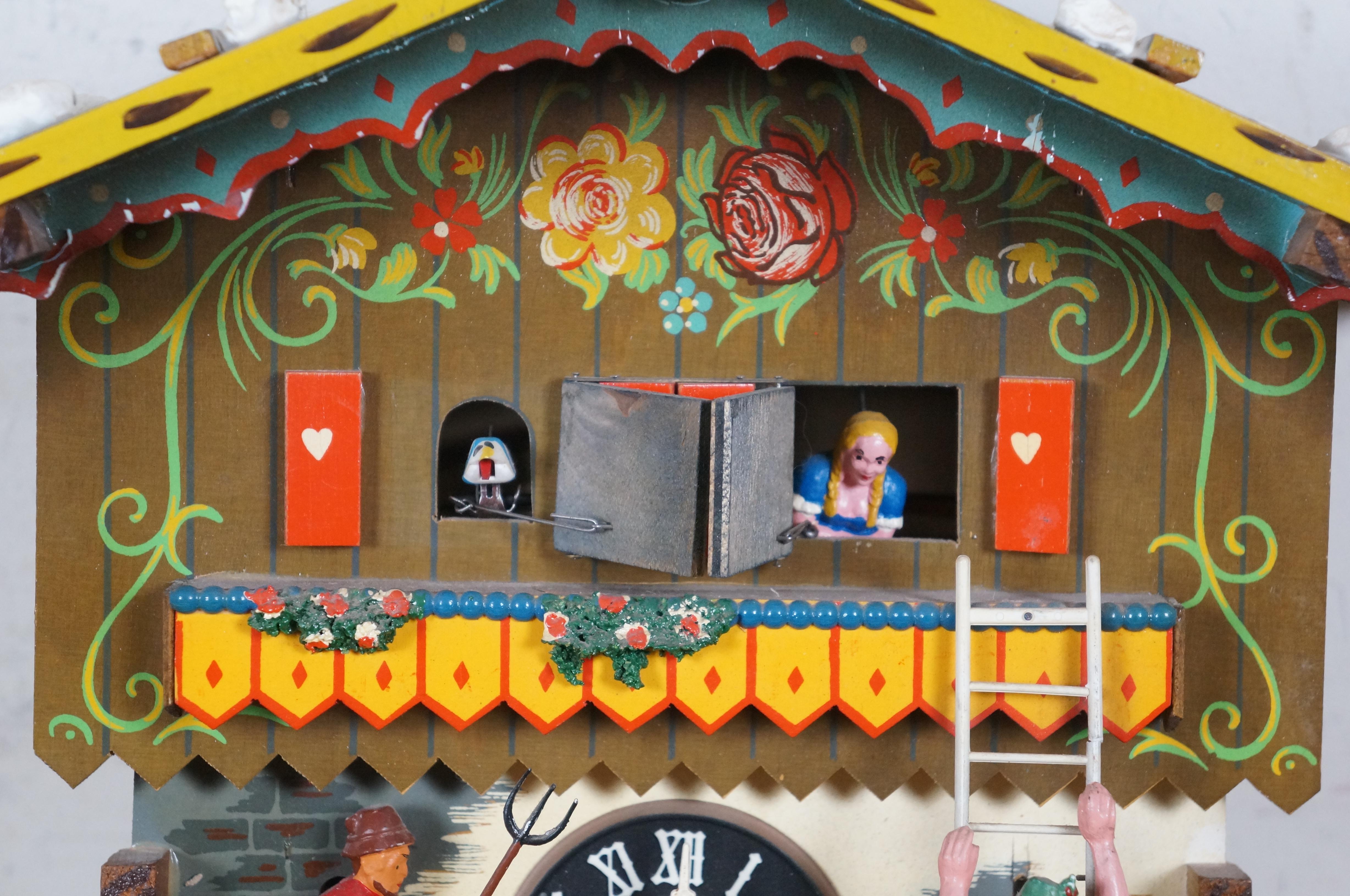 Emil Schmeckenbecher German 8 Day Farmers Daughter Musical Cuckoo Clock 7