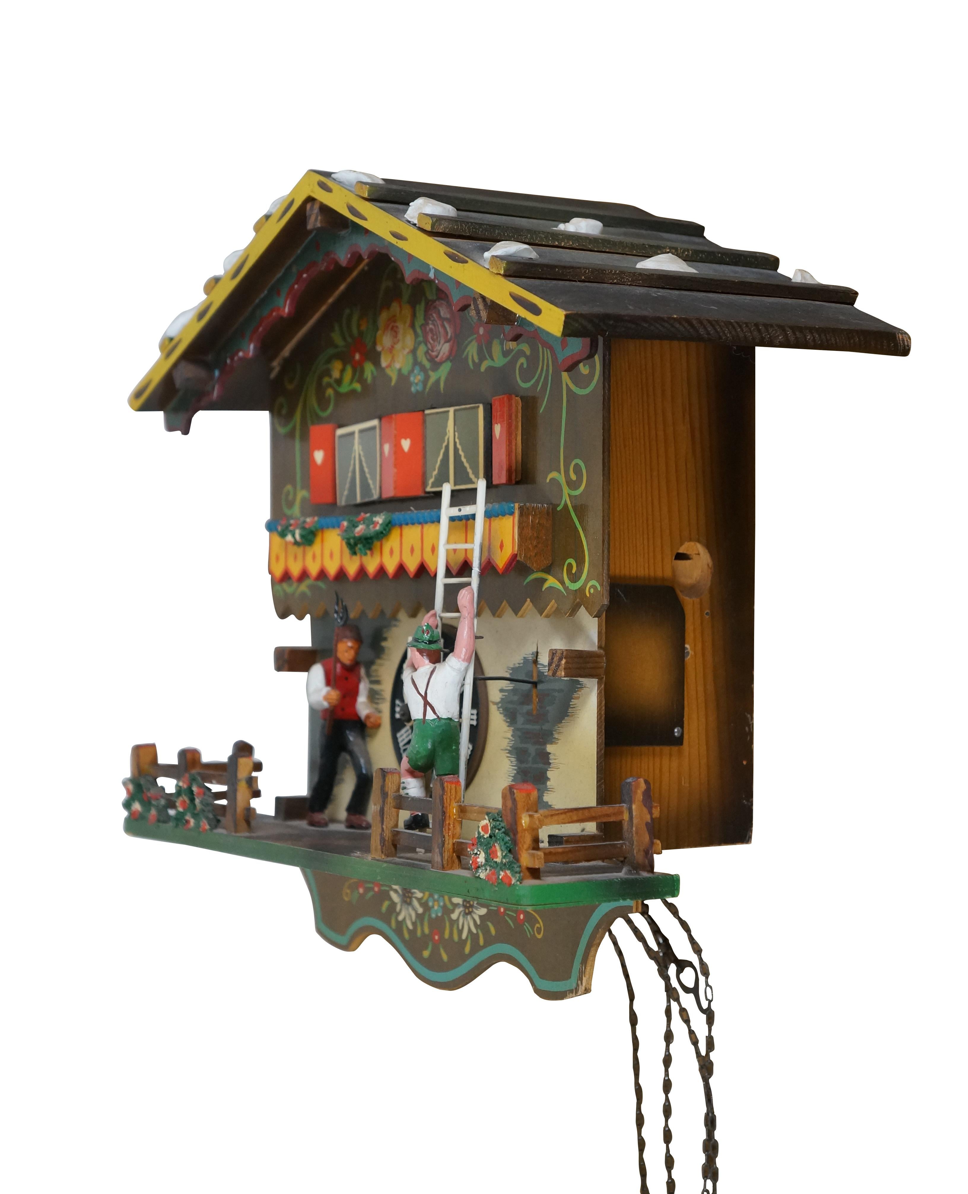 Emil Schmeckenbecher German 8 Day Farmers Daughter Musical Cuckoo Clock In Good Condition In Dayton, OH