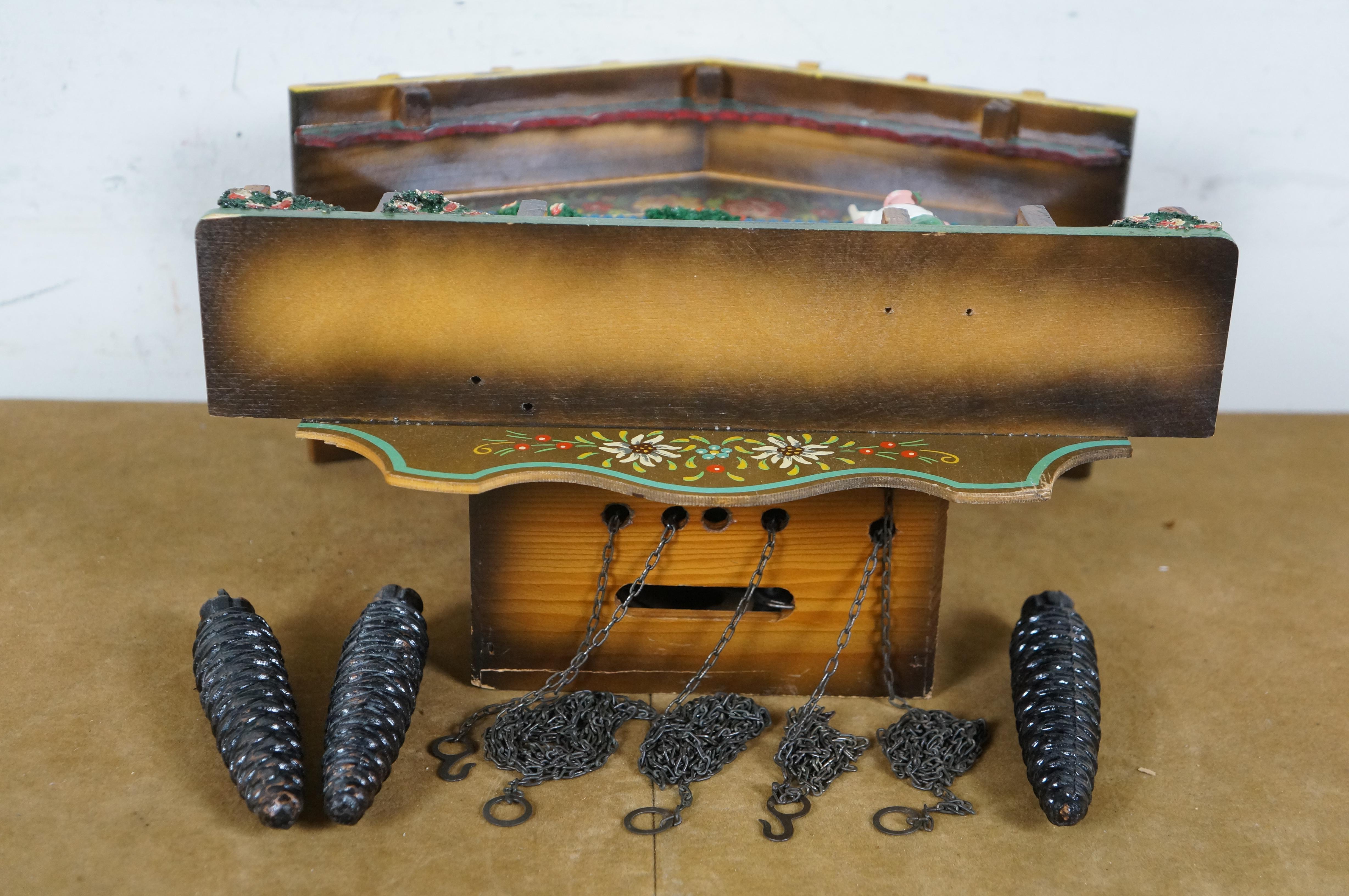 20th Century Emil Schmeckenbecher German 8 Day Farmers Daughter Musical Cuckoo Clock