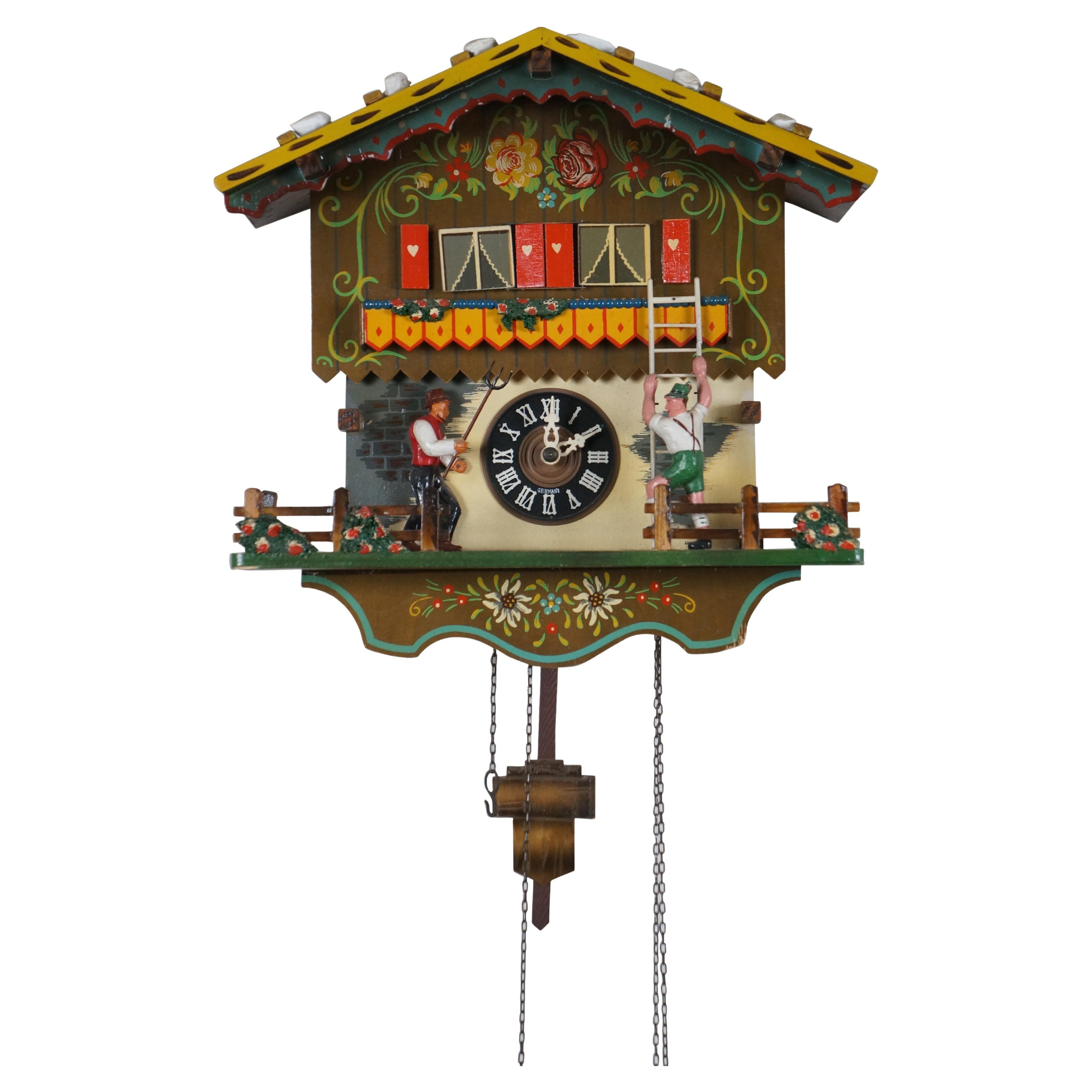 Emil Schmeckenbecher horloge allemande 8 jours pour fermiers et fille musicale