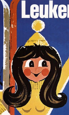 Poster d'epoca originale svizzero di Leukerbad Loche - Les-Bains