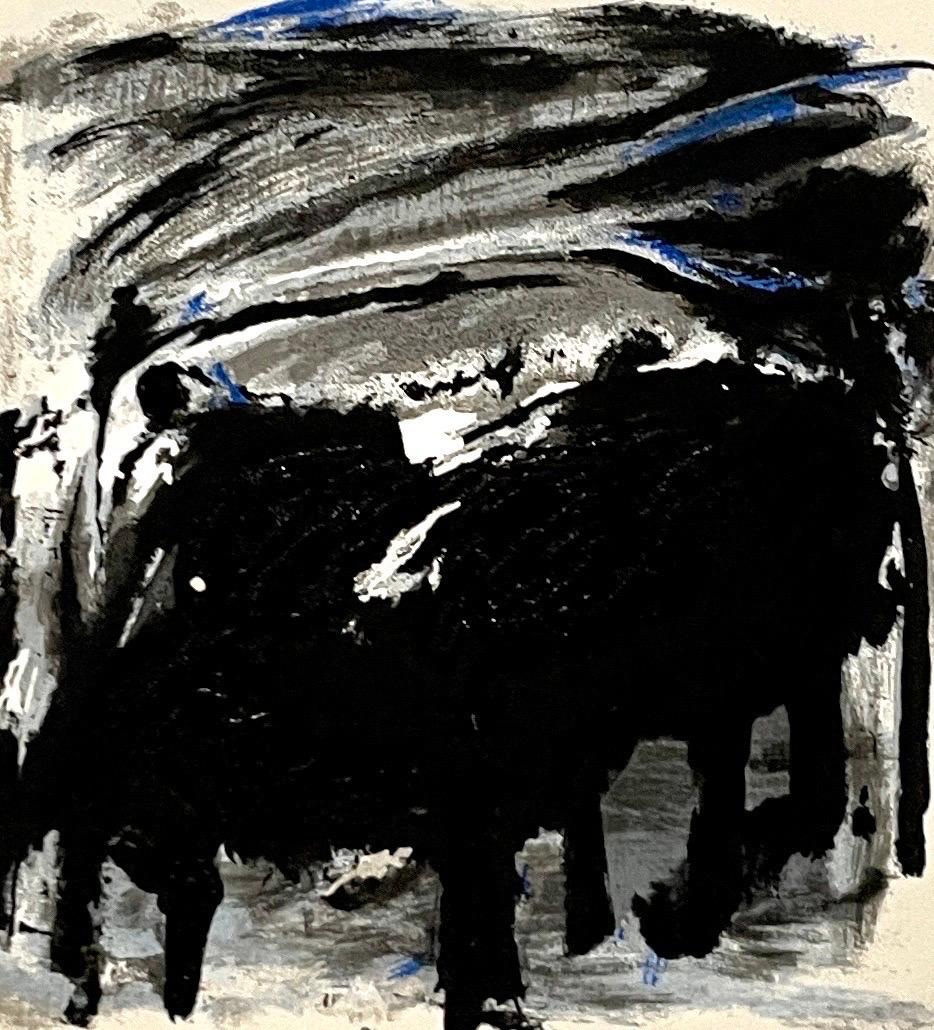 
Heavily textured abstract print in a serigraph and terragraph technique. It has a raised texture to the surface, A beautiful piece. This listing is for the one print, the cover justification sheet and the photograph are just included for