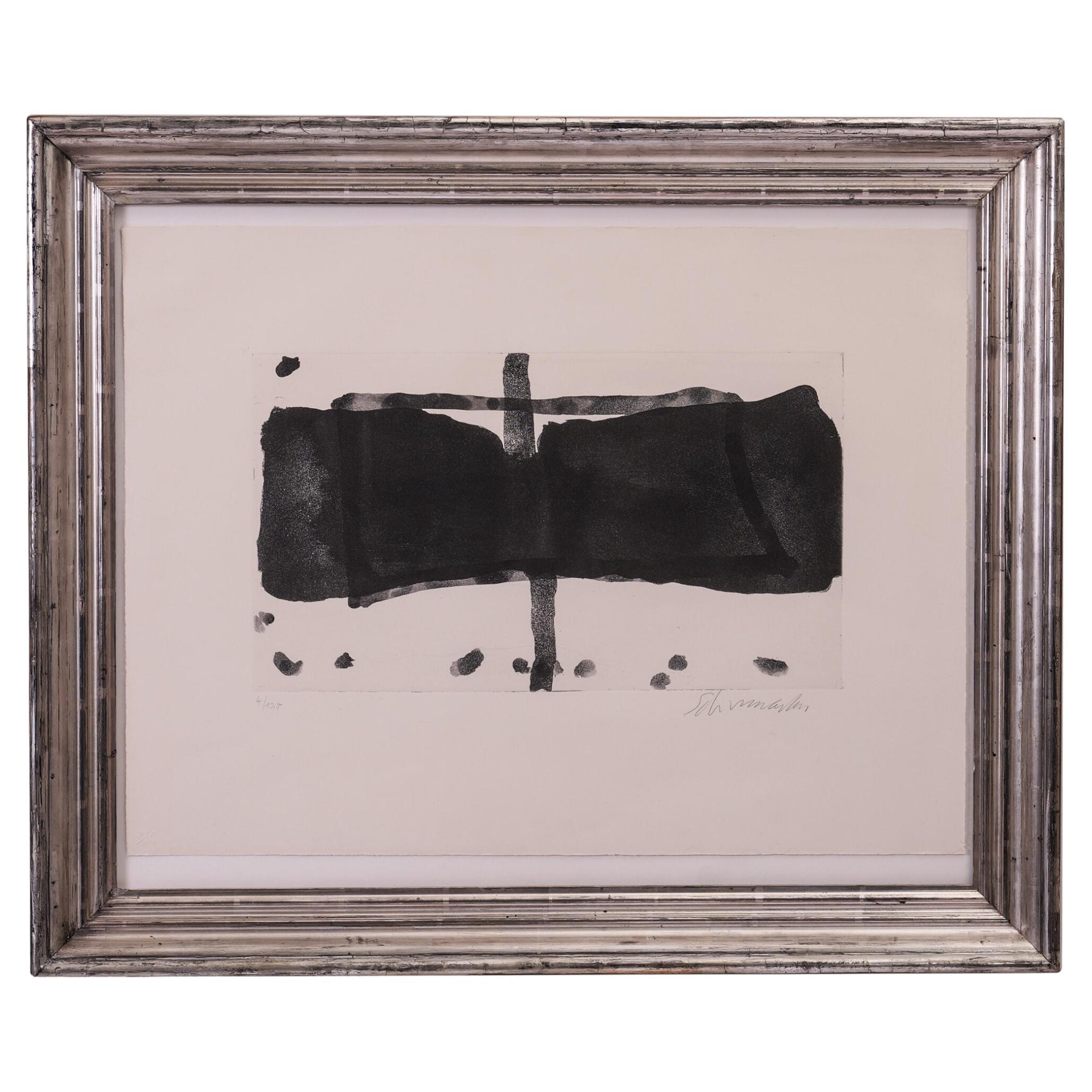 Emil Schumacher "untitled" 1967 minimal art Aquatint and etching on vellum For Sale