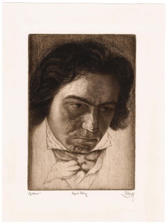 'Beethoven' - c 1920 etching portrait