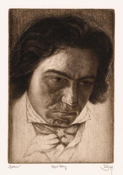 'Beethoven' - c 1920 etching portrait