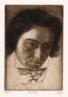 'Beethoven' - c 1920 etching portrait