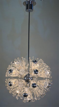 Emil Stejnar 1960s Austrian Starburst Brass Chandelier