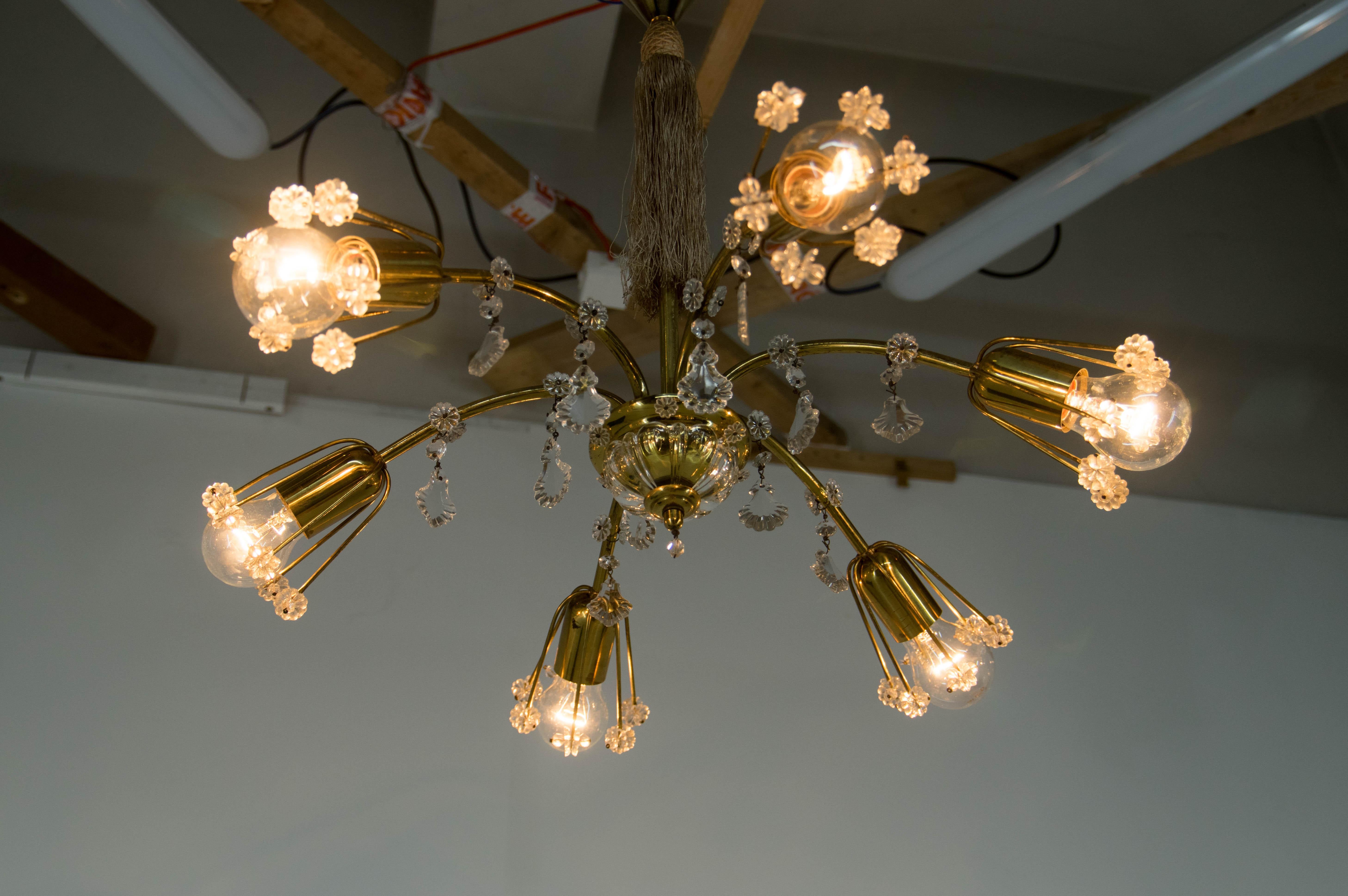 Lustre à 6 flammes Emil Stejnar, Autriche, années 1950 en vente 4