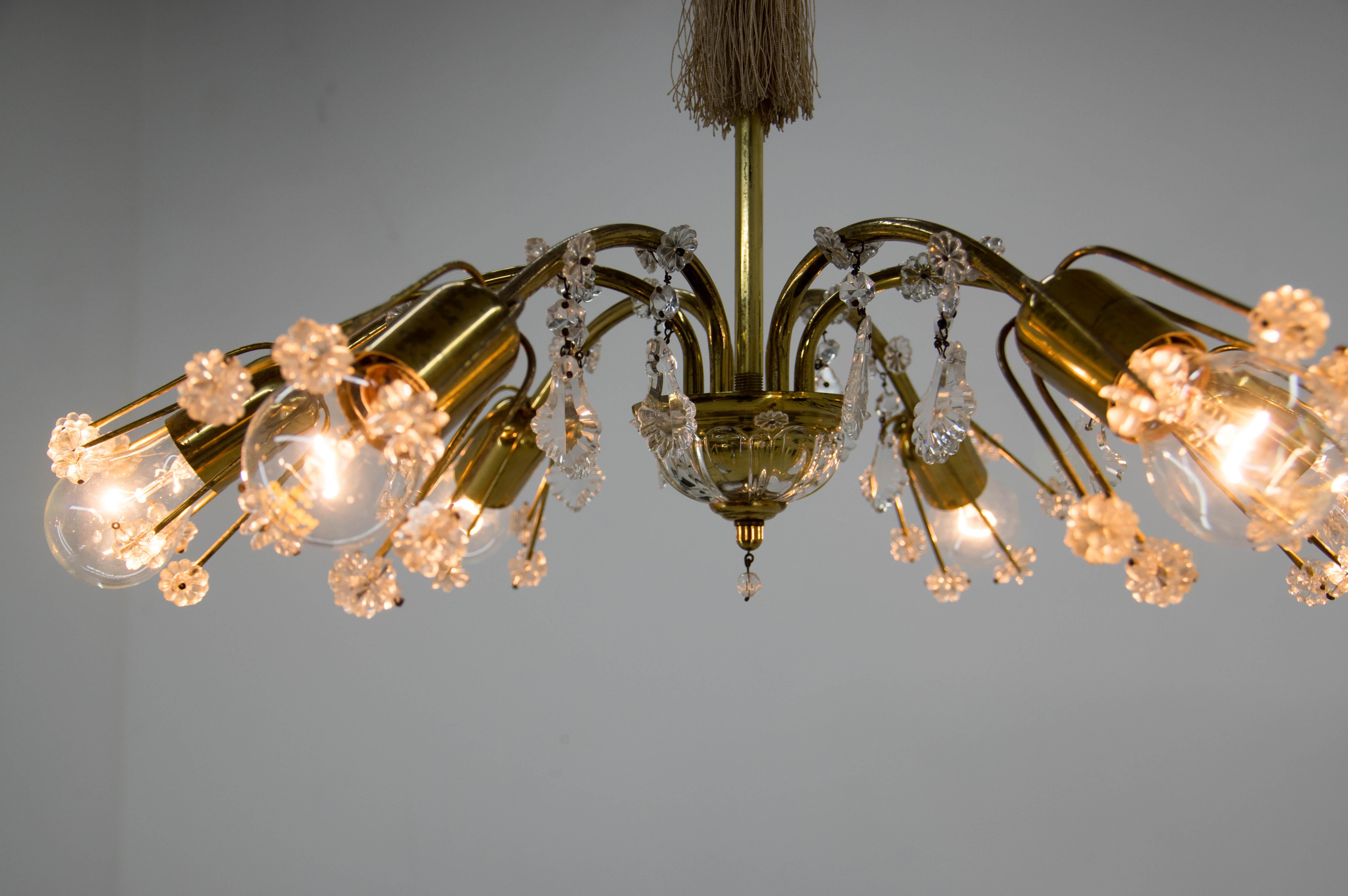 Mid-Century Modern Lustre à 6 flammes Emil Stejnar, Autriche, années 1950 en vente