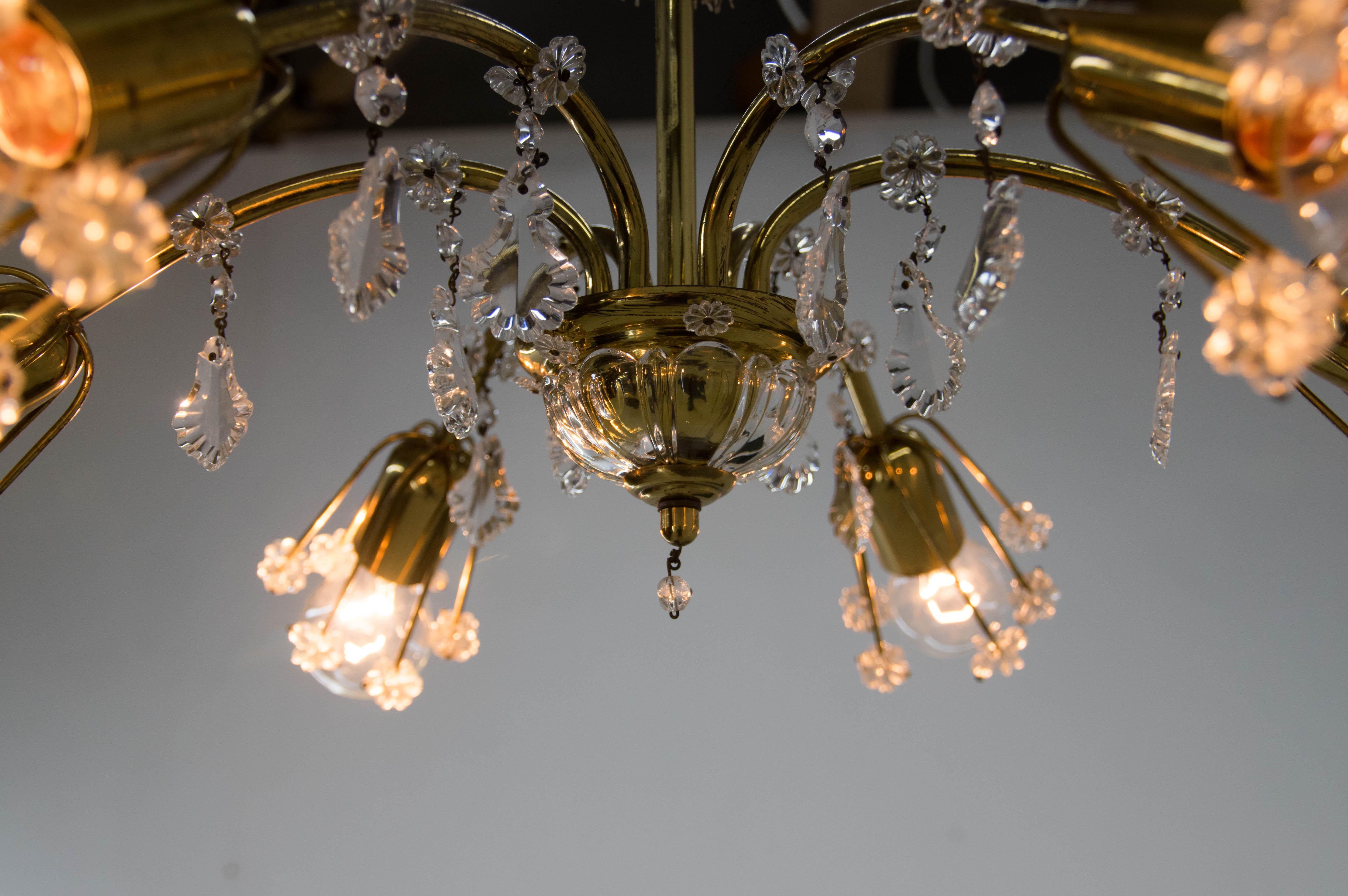 Autrichien Lustre à 6 flammes Emil Stejnar, Autriche, années 1950 en vente