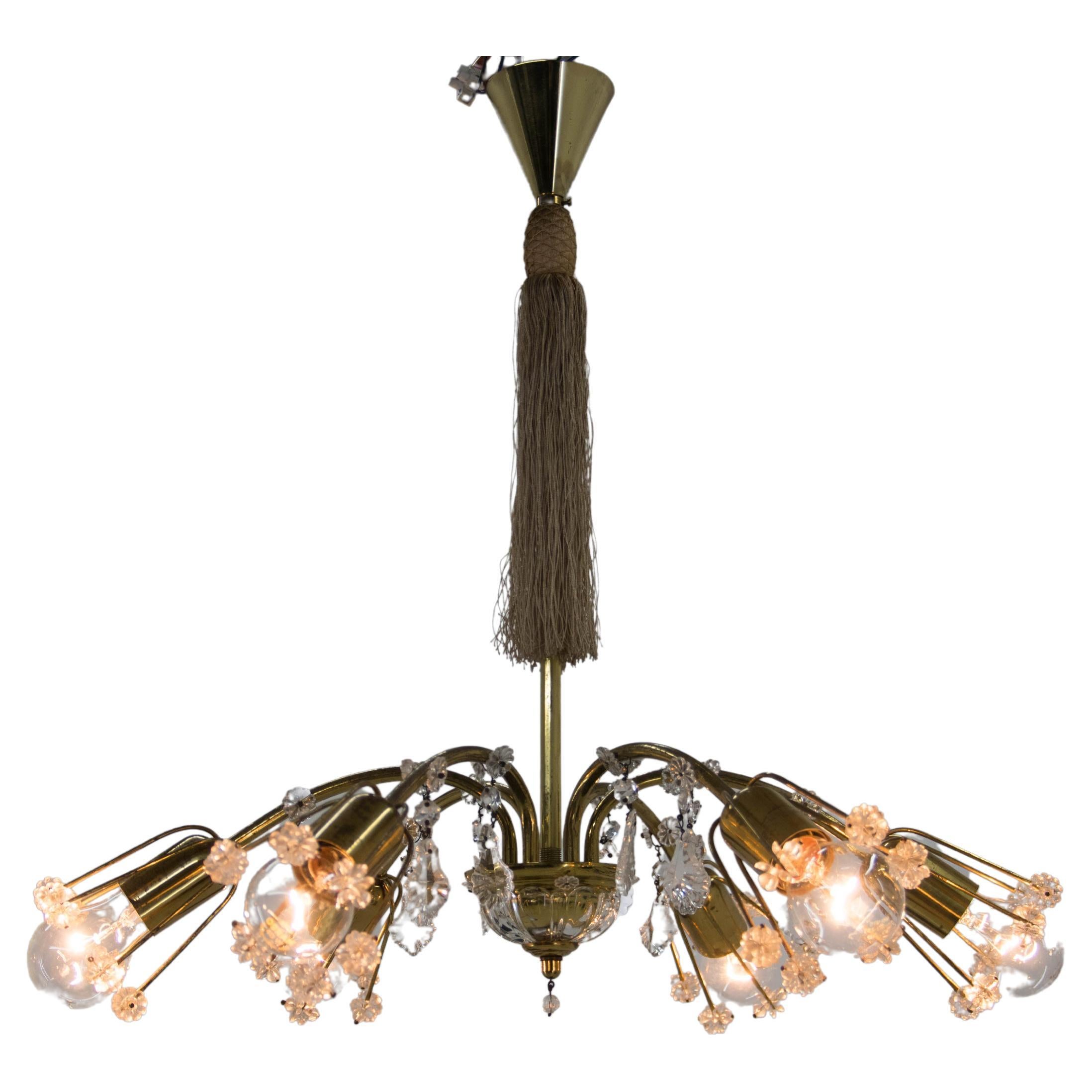 Emil Stejnar 6-Flamming Chandelier, Austria, 1950s For Sale