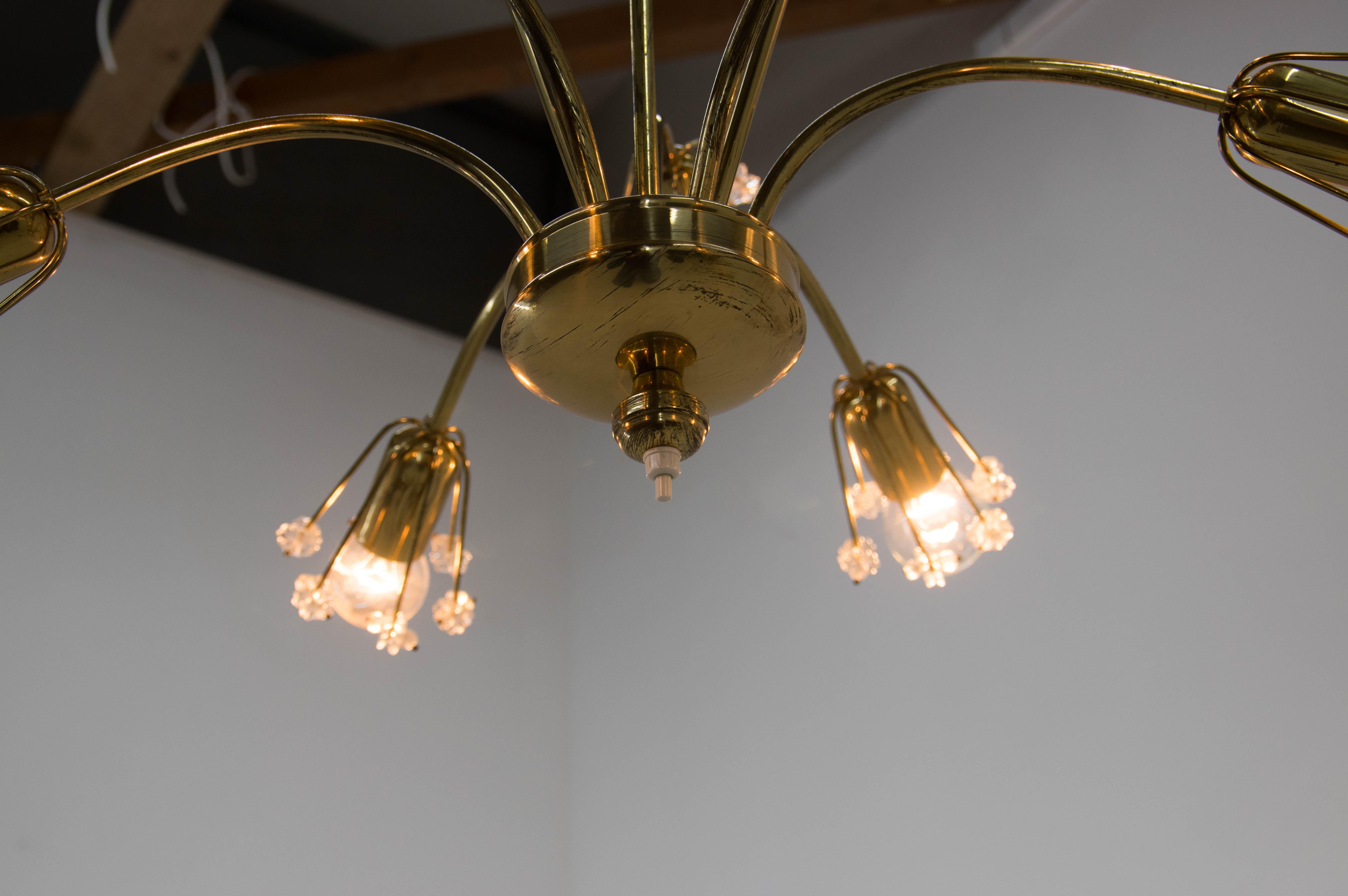 Mid-Century moderno Lampadario a 9 fiamme Emil Stejnar, Austria, anni '50 in vendita