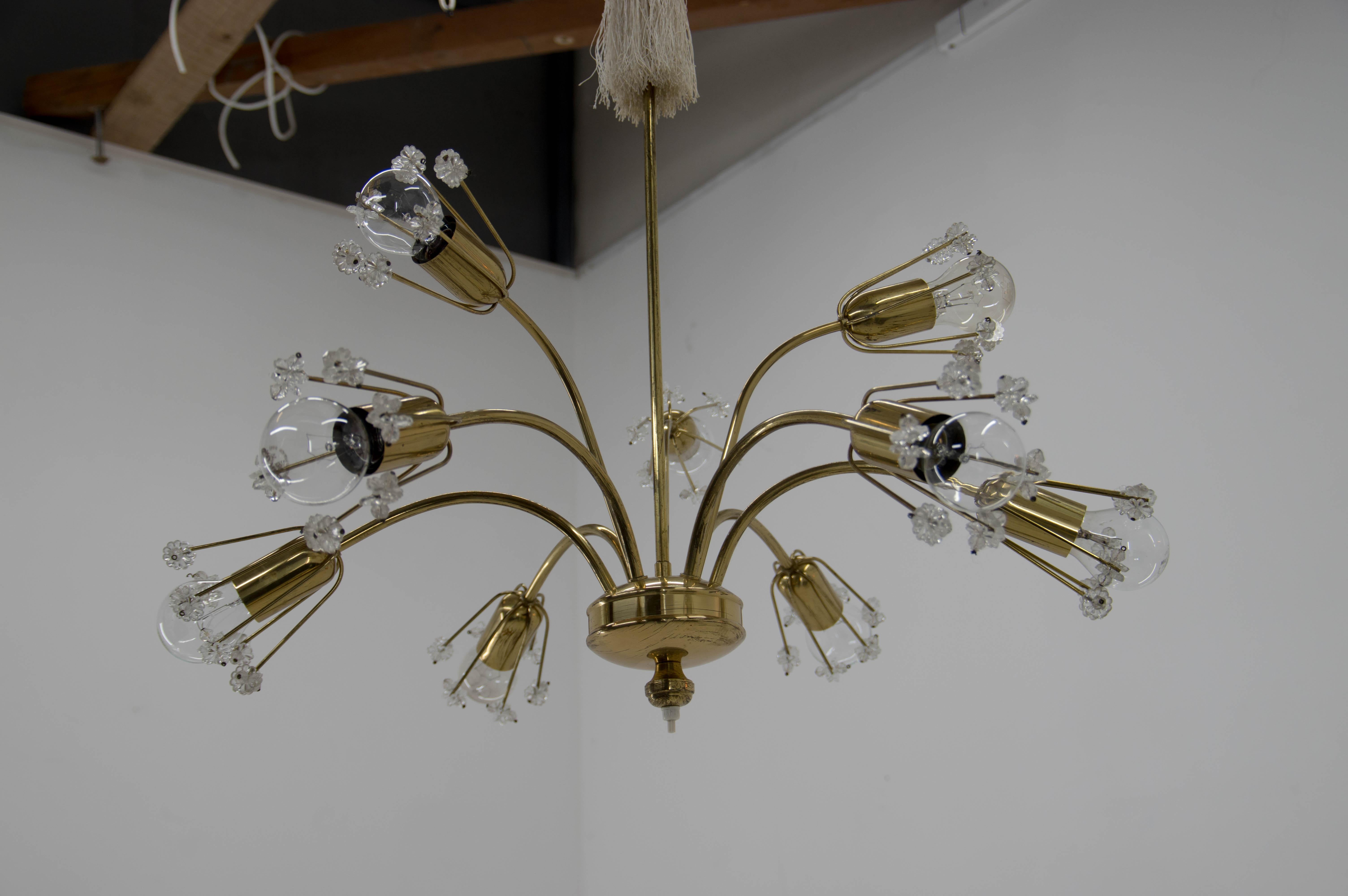 Austriaco Lampadario a 9 fiamme Emil Stejnar, Austria, anni '50 in vendita