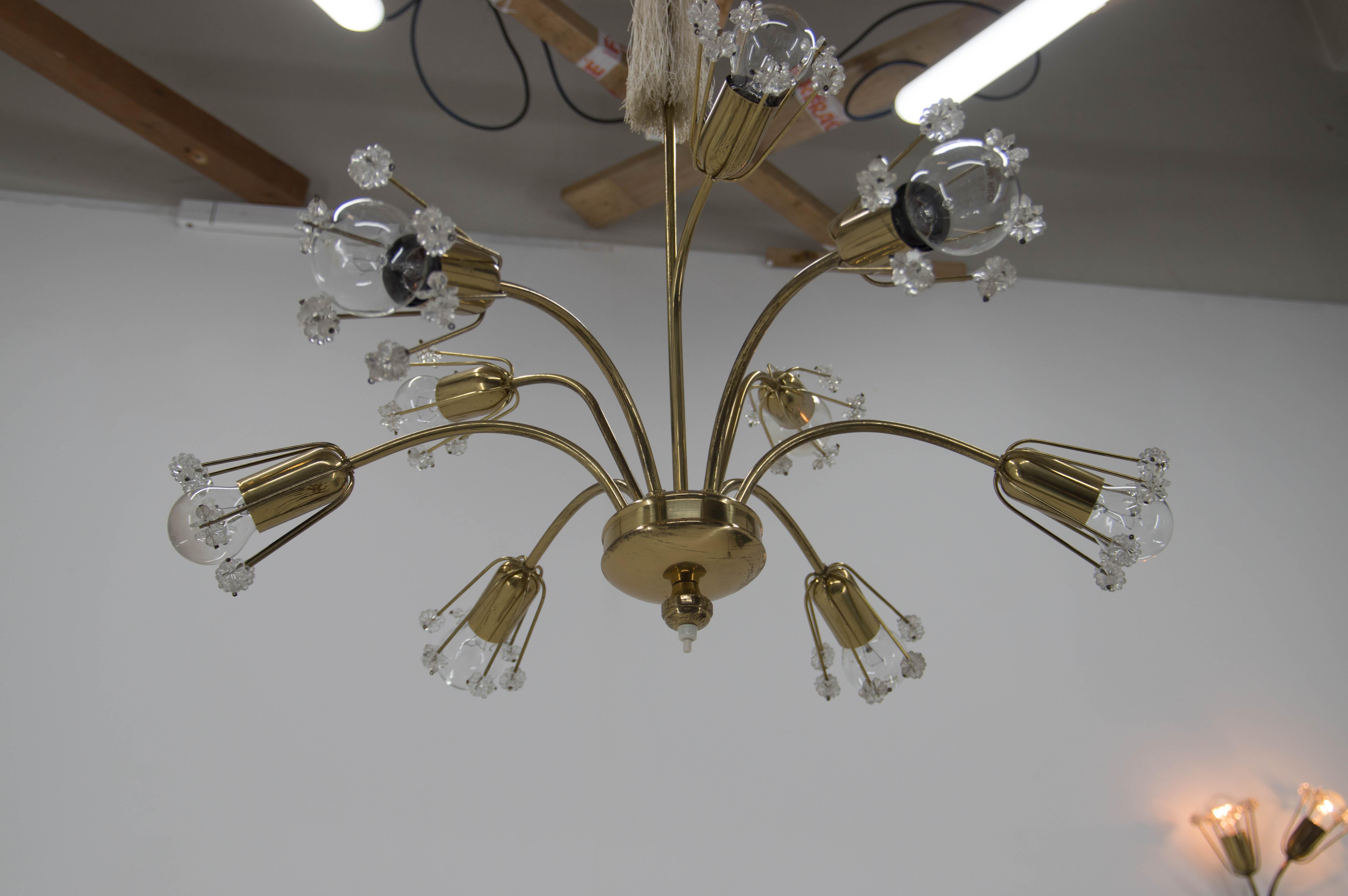 Lampadario a 9 fiamme Emil Stejnar, Austria, anni '50 In condizioni buone in vendita a Praha, CZ