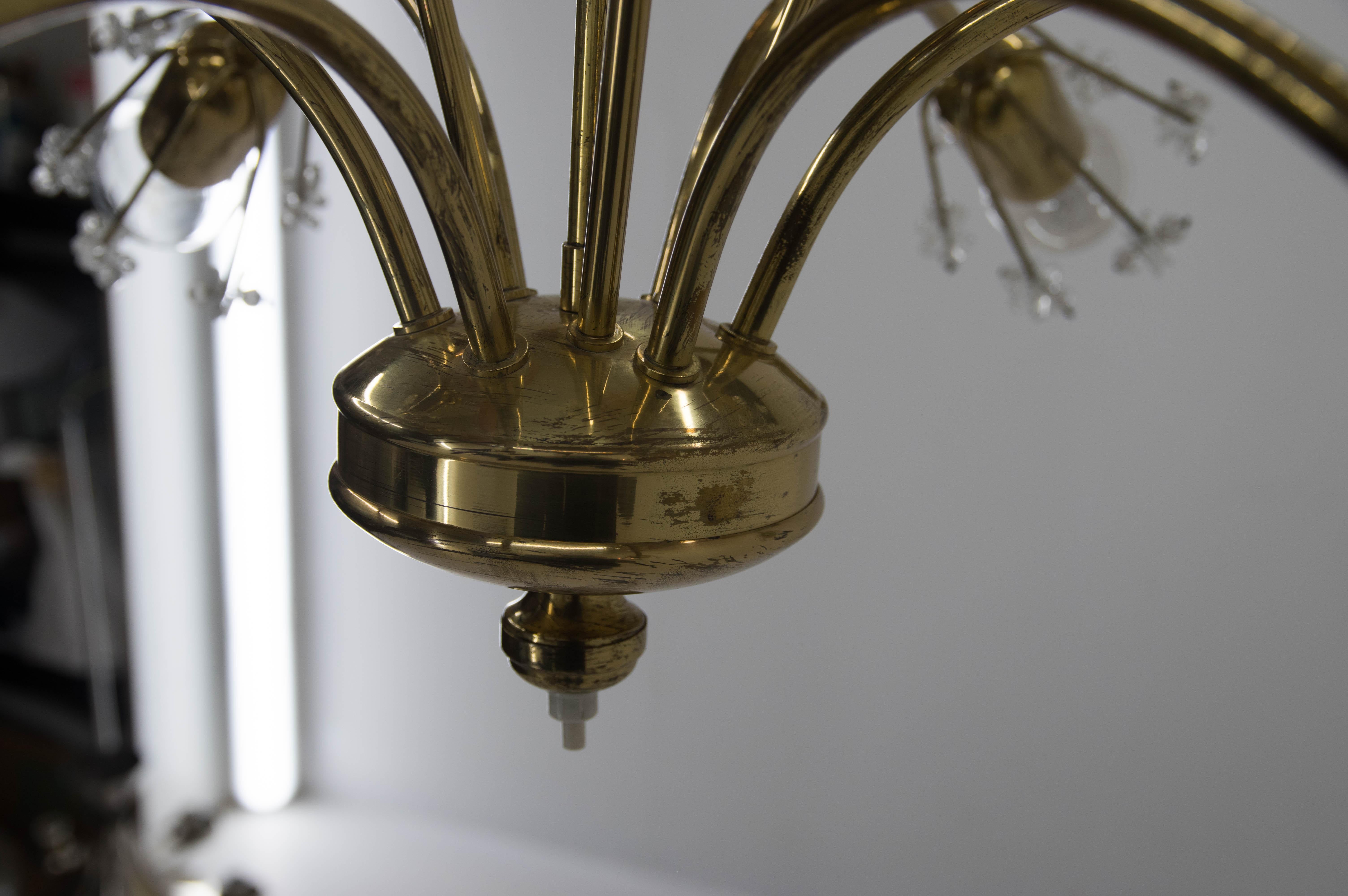 Ottone Lampadario a 9 fiamme Emil Stejnar, Austria, anni '50 in vendita