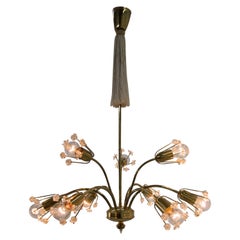 Lustre à 9 flammes Emil Stejnar, Autriche, années 1950